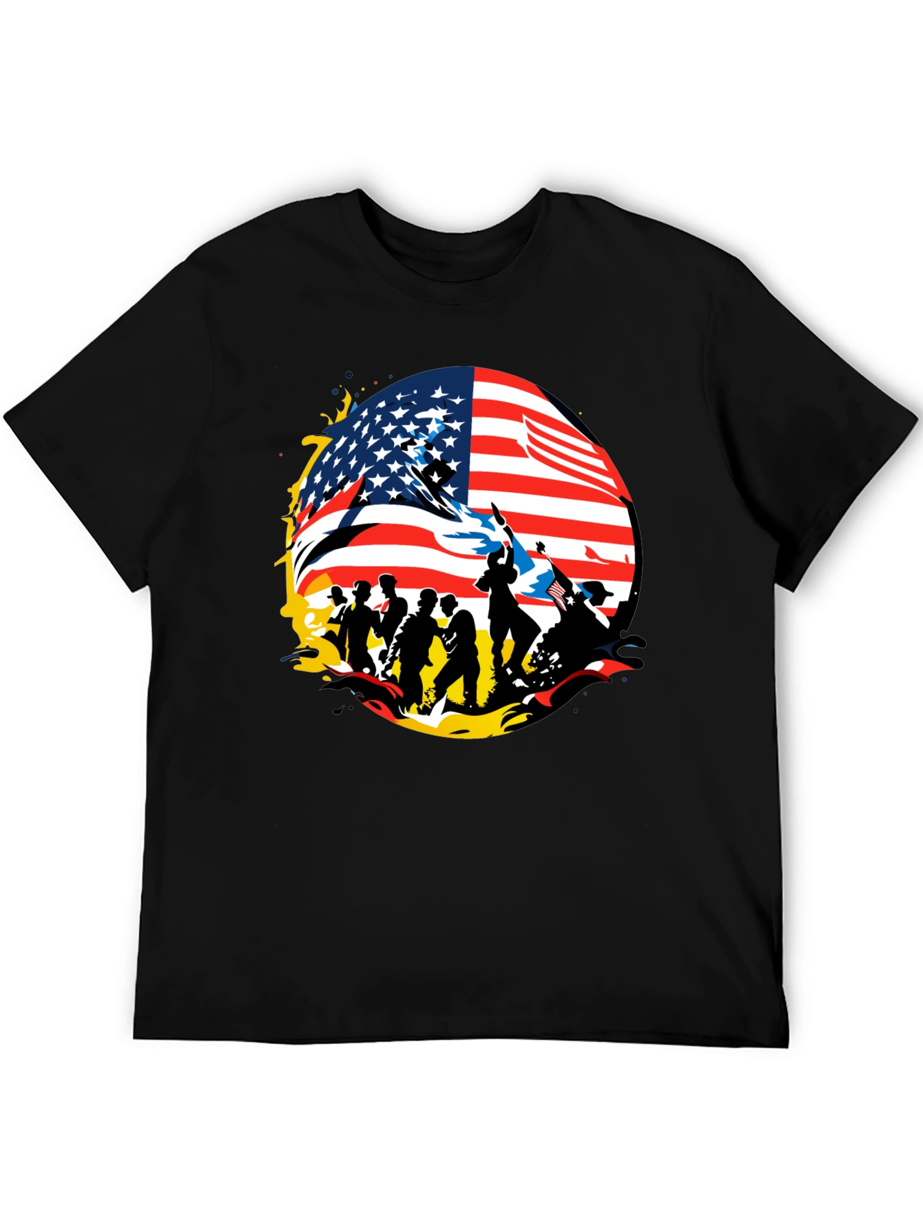 Patriotic American Flag Graphic T-Shirt