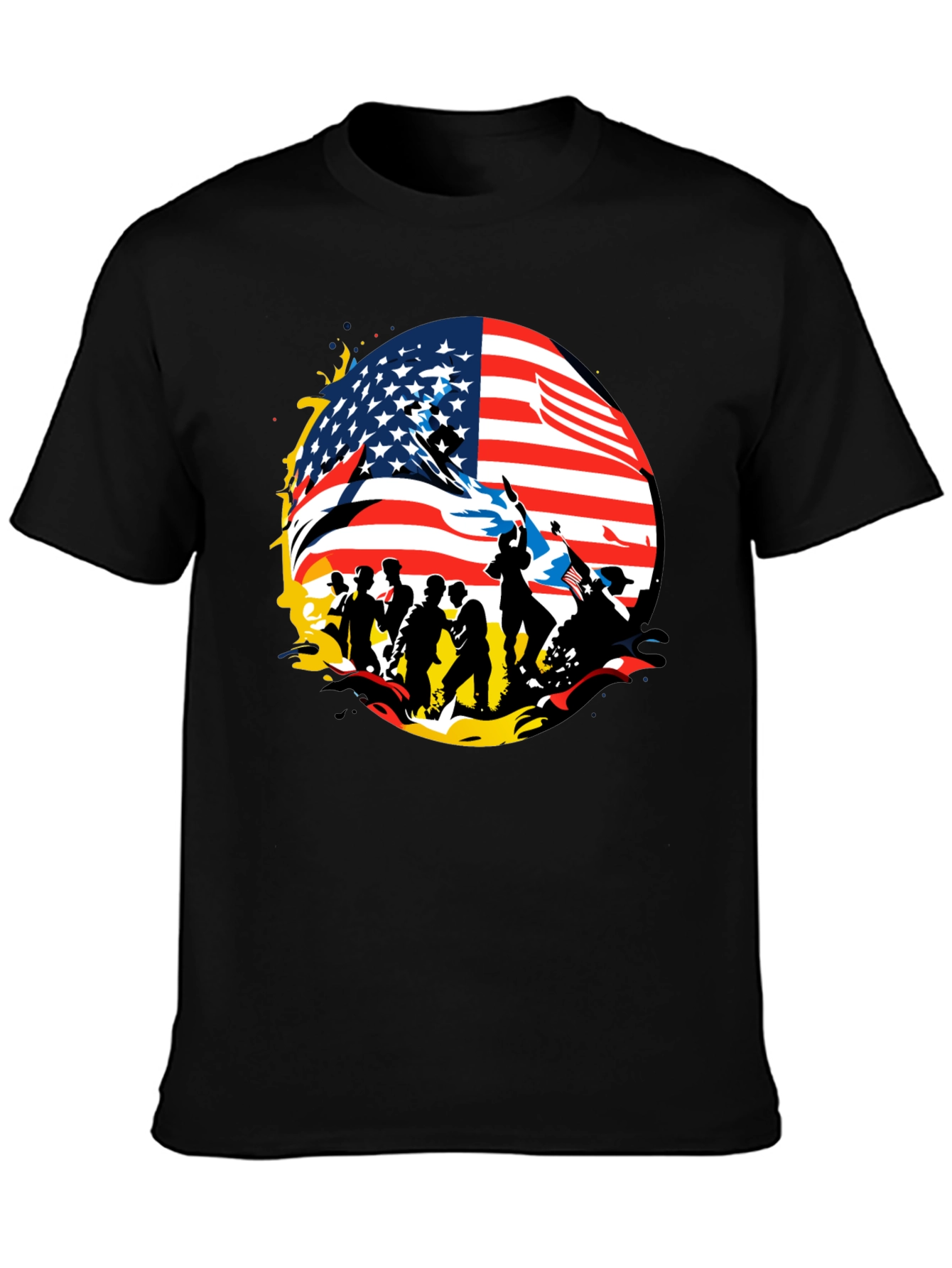 Patriotic American Flag Graphic T-Shirt