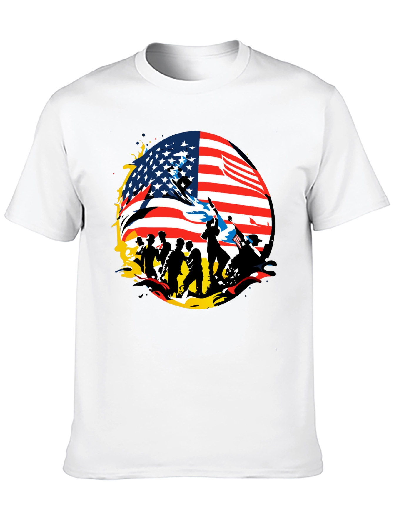 Patriotic American Flag Graphic T-Shirt