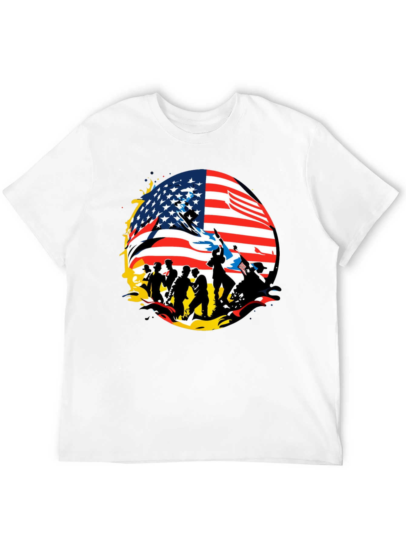 Patriotic American Flag Graphic T-Shirt