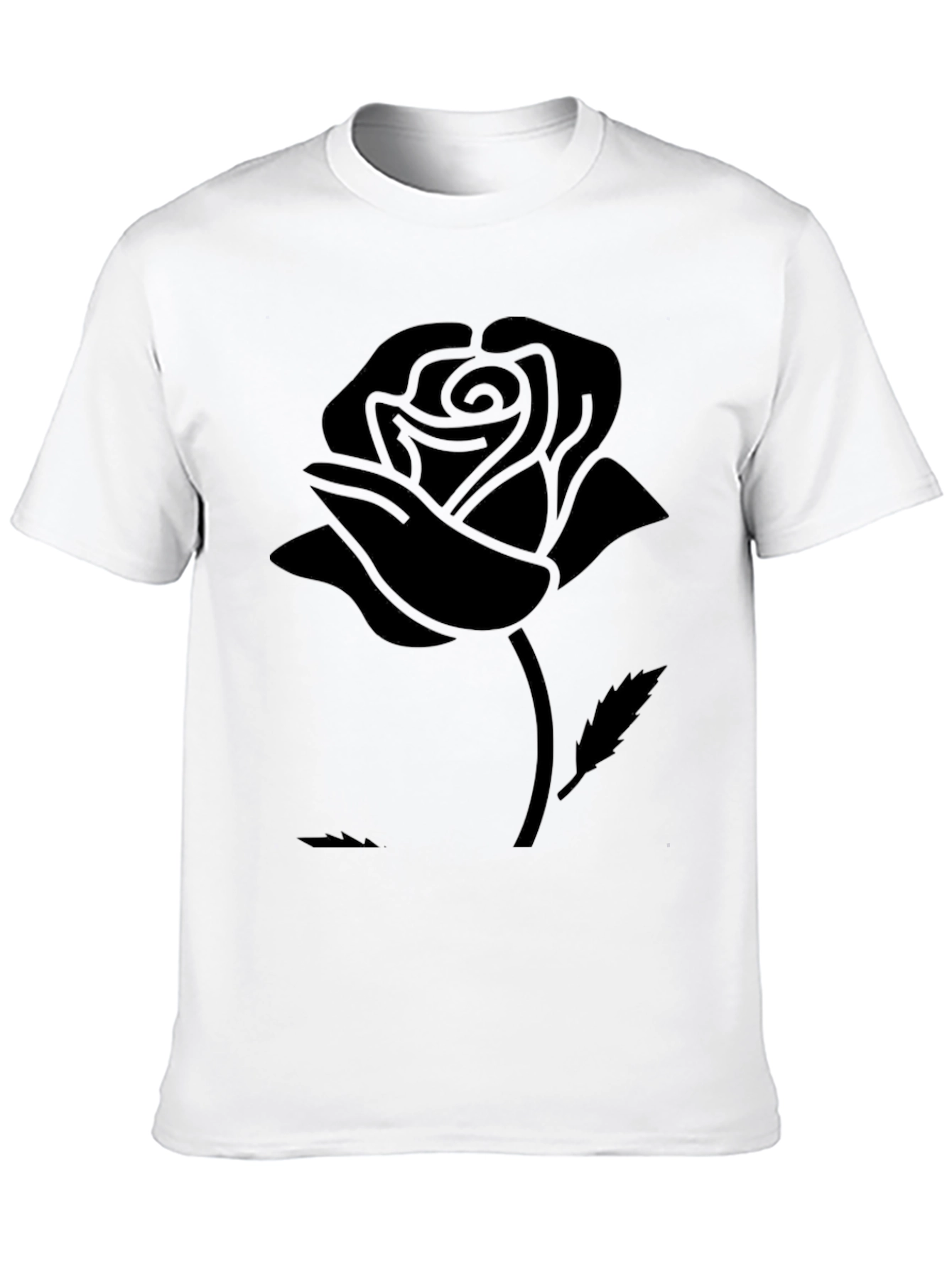 Black Rose Graphic Tee - Sleek Modern Design
