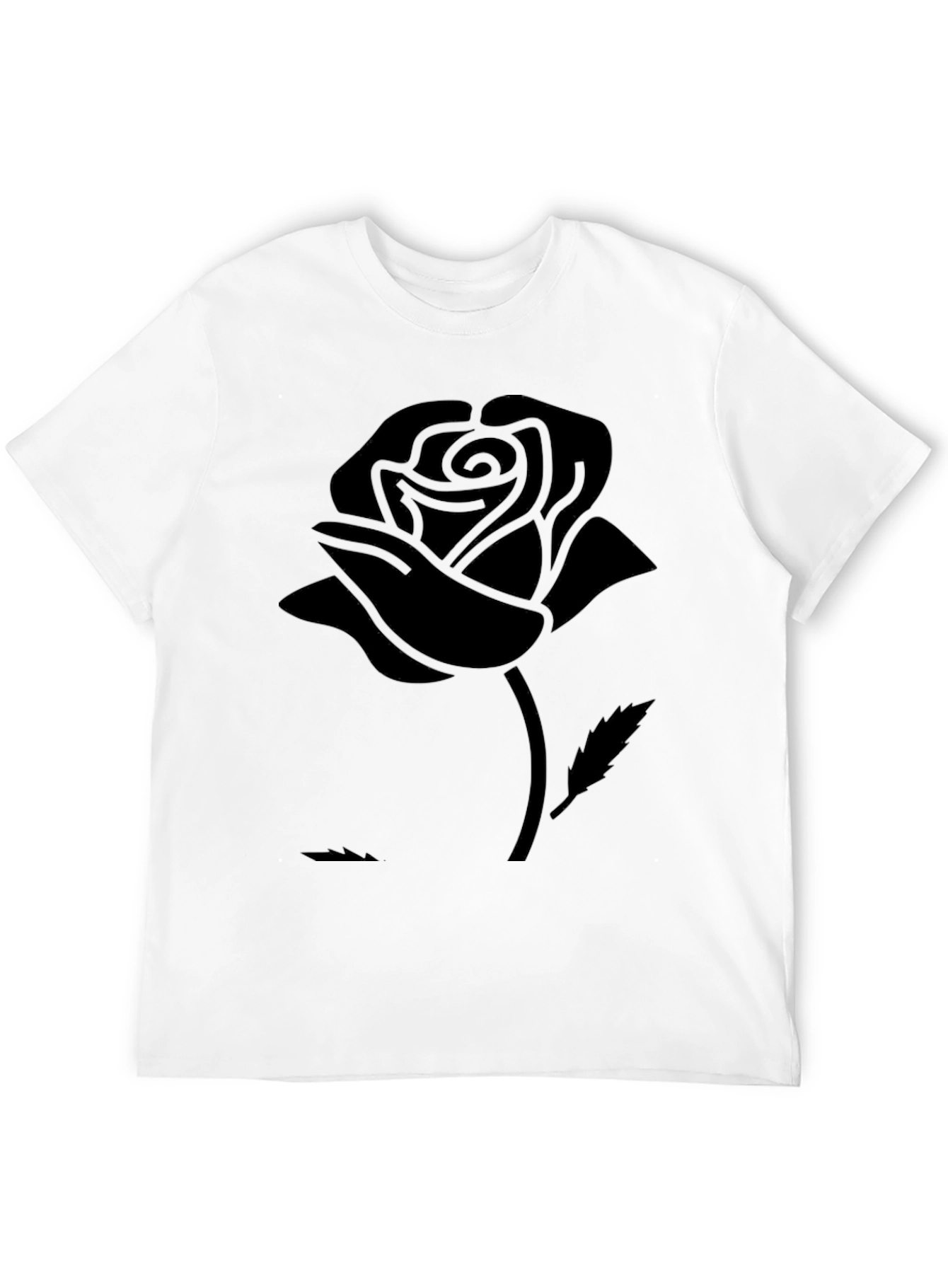 Black Rose Graphic Tee - Sleek Modern Design