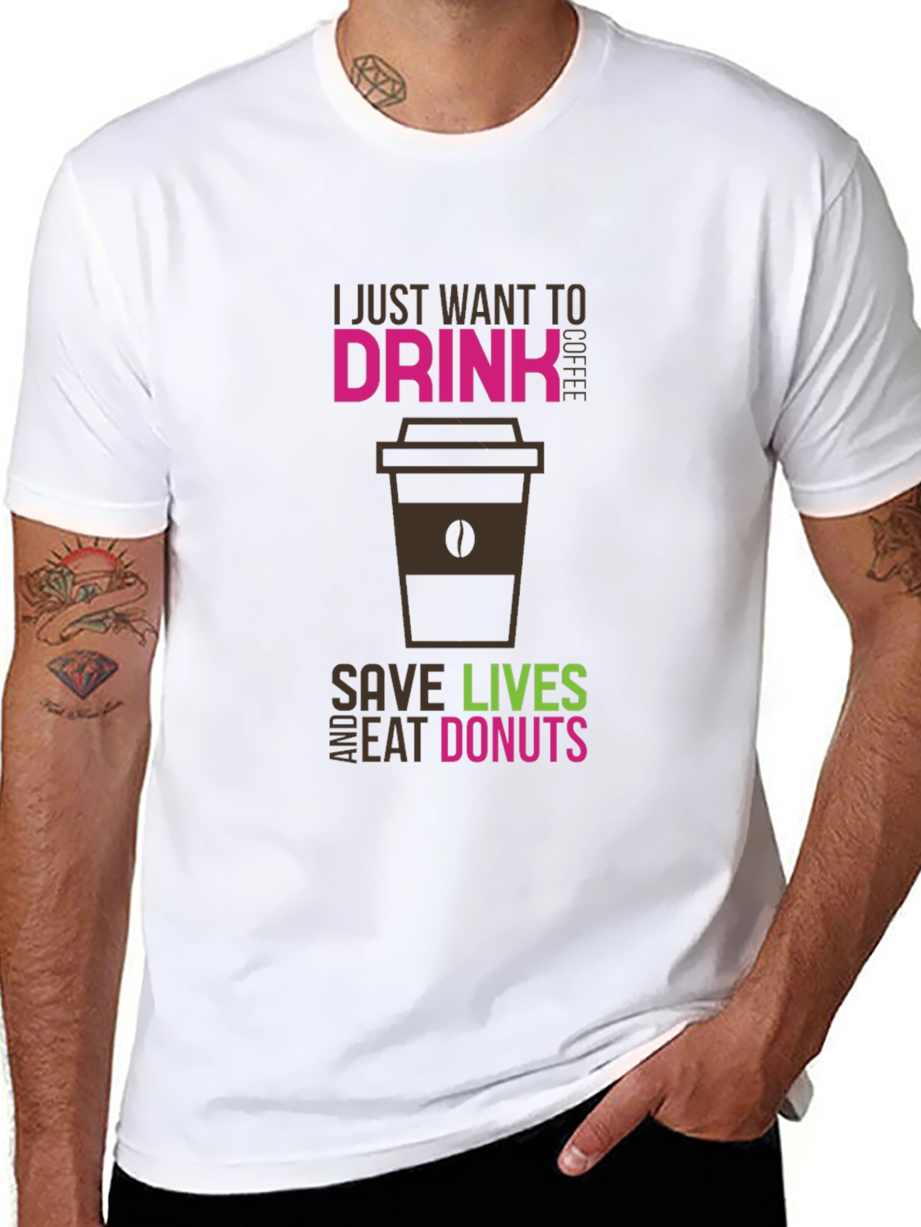 Coffee Save Lives Eat Donuts Graphic Tee