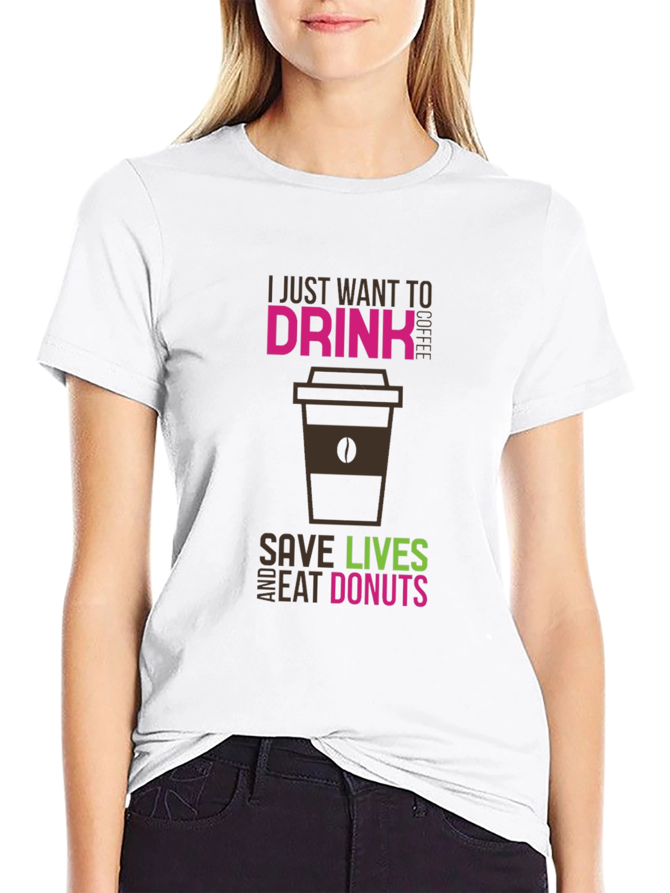 Coffee Save Lives Eat Donuts Graphic Tee