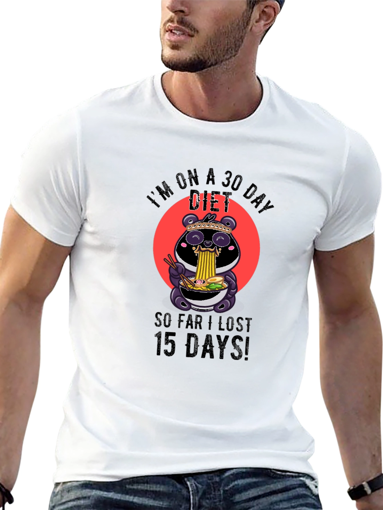 Funny Diet T-Shirt - Panda Ramen Design