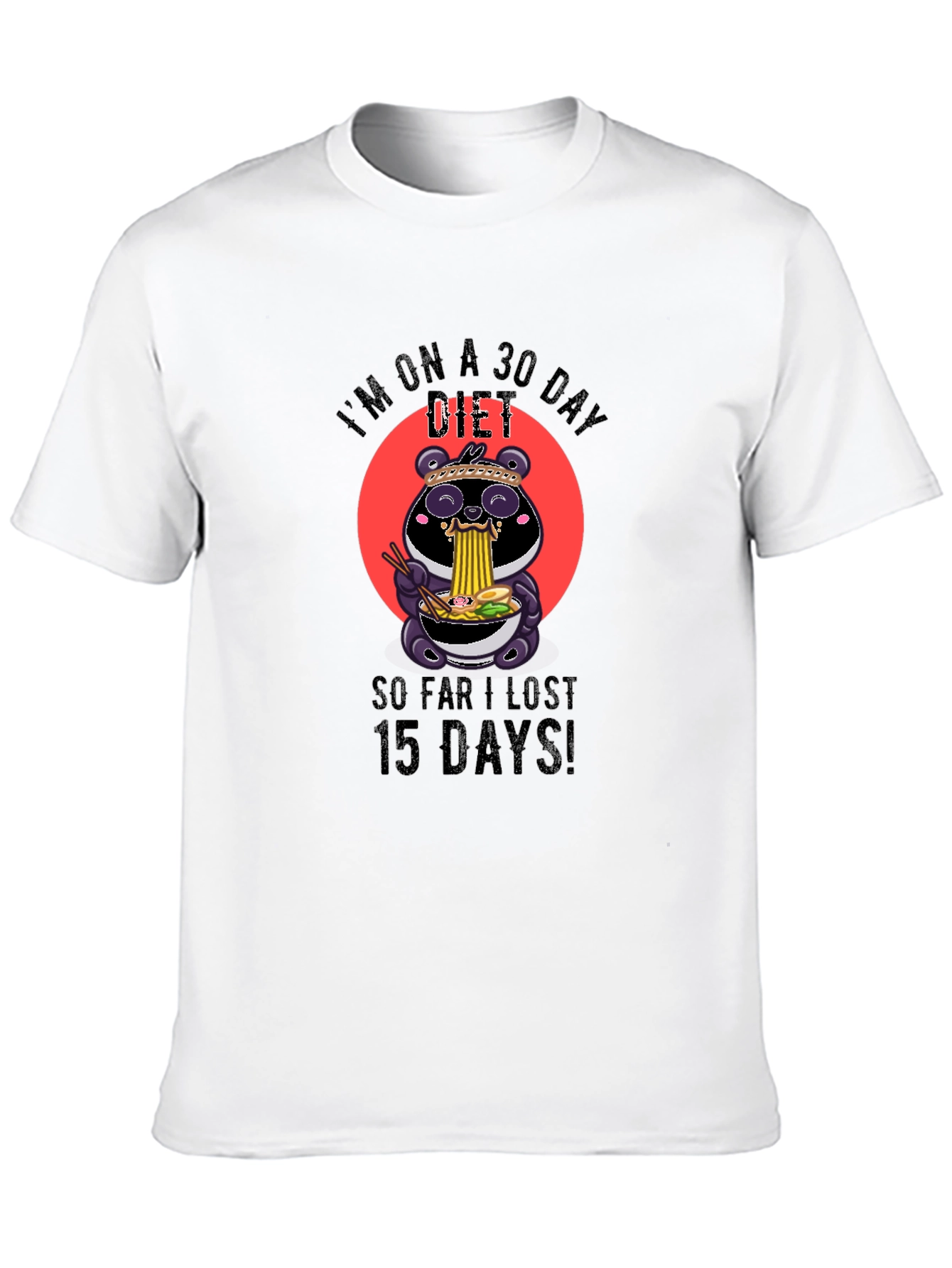 Funny Diet T-Shirt - Panda Ramen Design