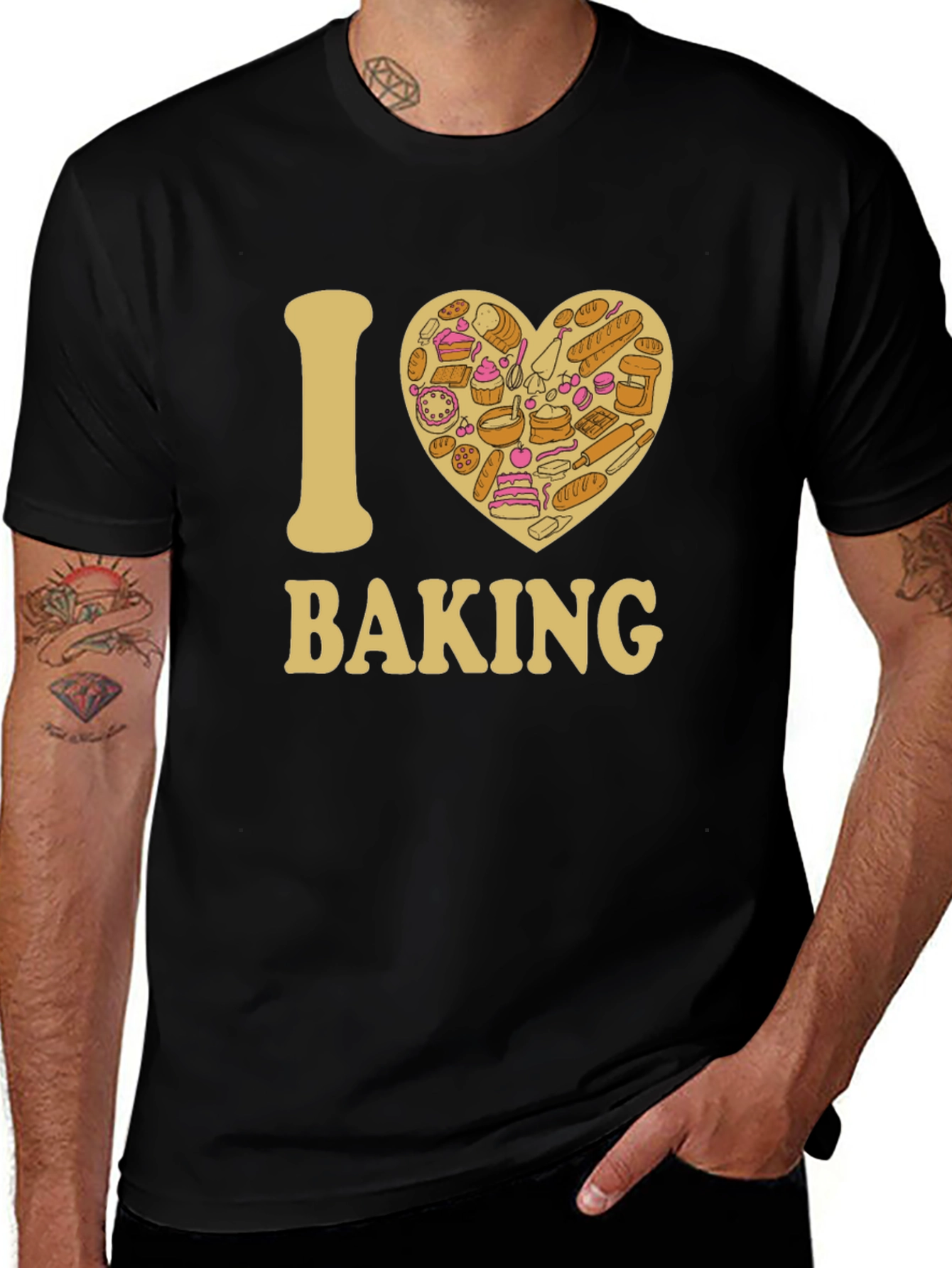 I Heart Baking Black T-Shirt