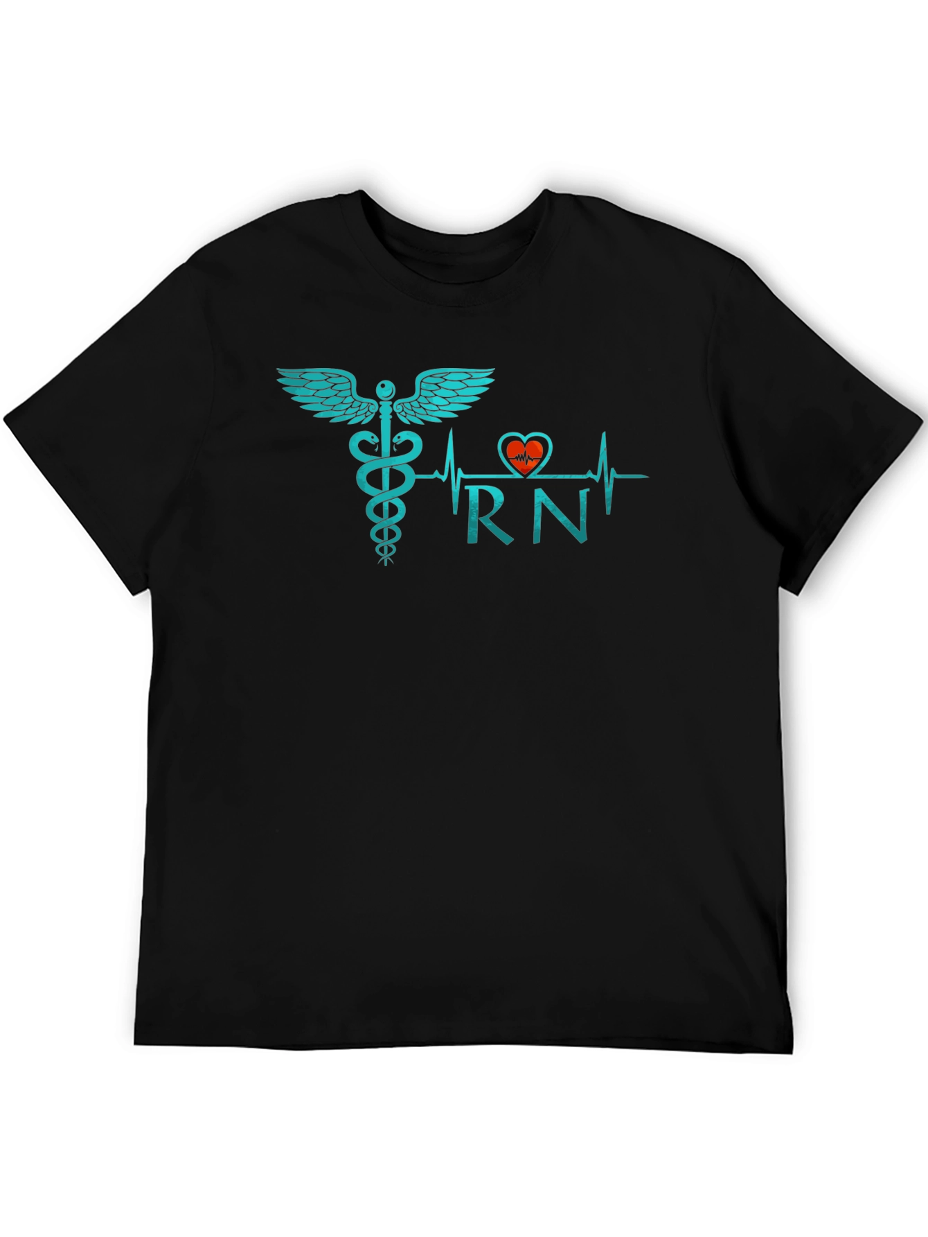 RN Caduceus Heartbeat Black T-Shirt