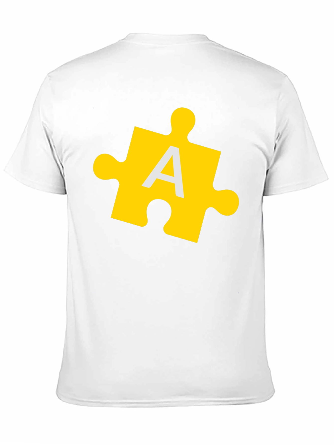 Puzzle Piece A Graphic Tee - Black Cotton T-Shirt