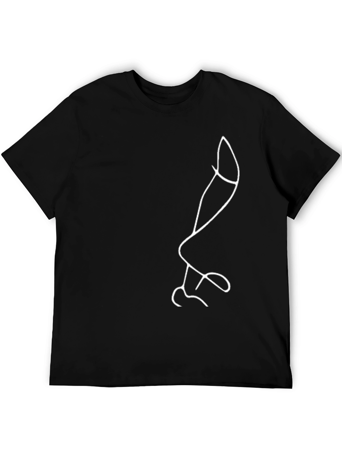 Abstract Line Art T-Shirt - Black