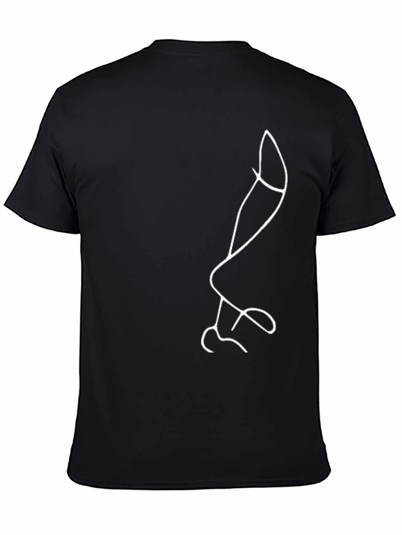 Abstract Line Art T-Shirt - Black