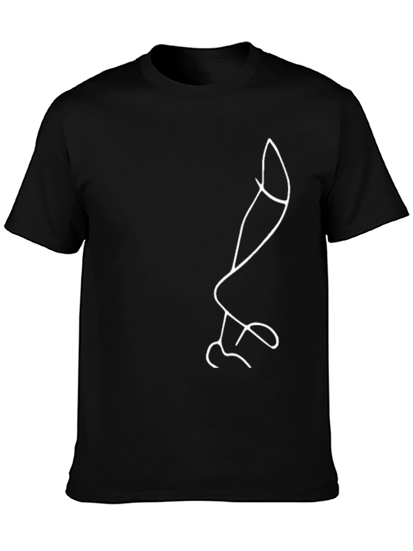 Abstract Line Art T-Shirt - Black