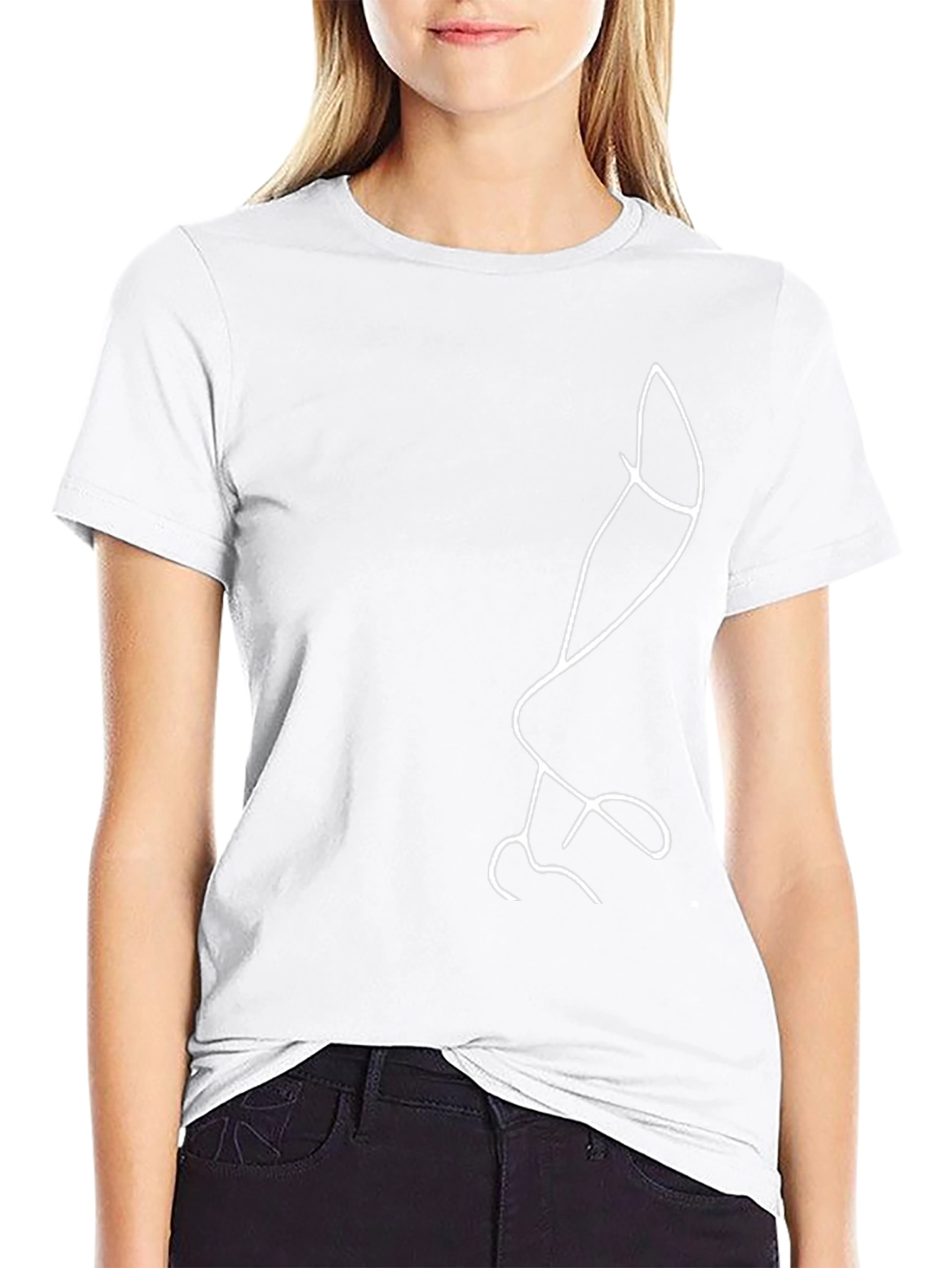 Abstract Line Art T-Shirt - Black