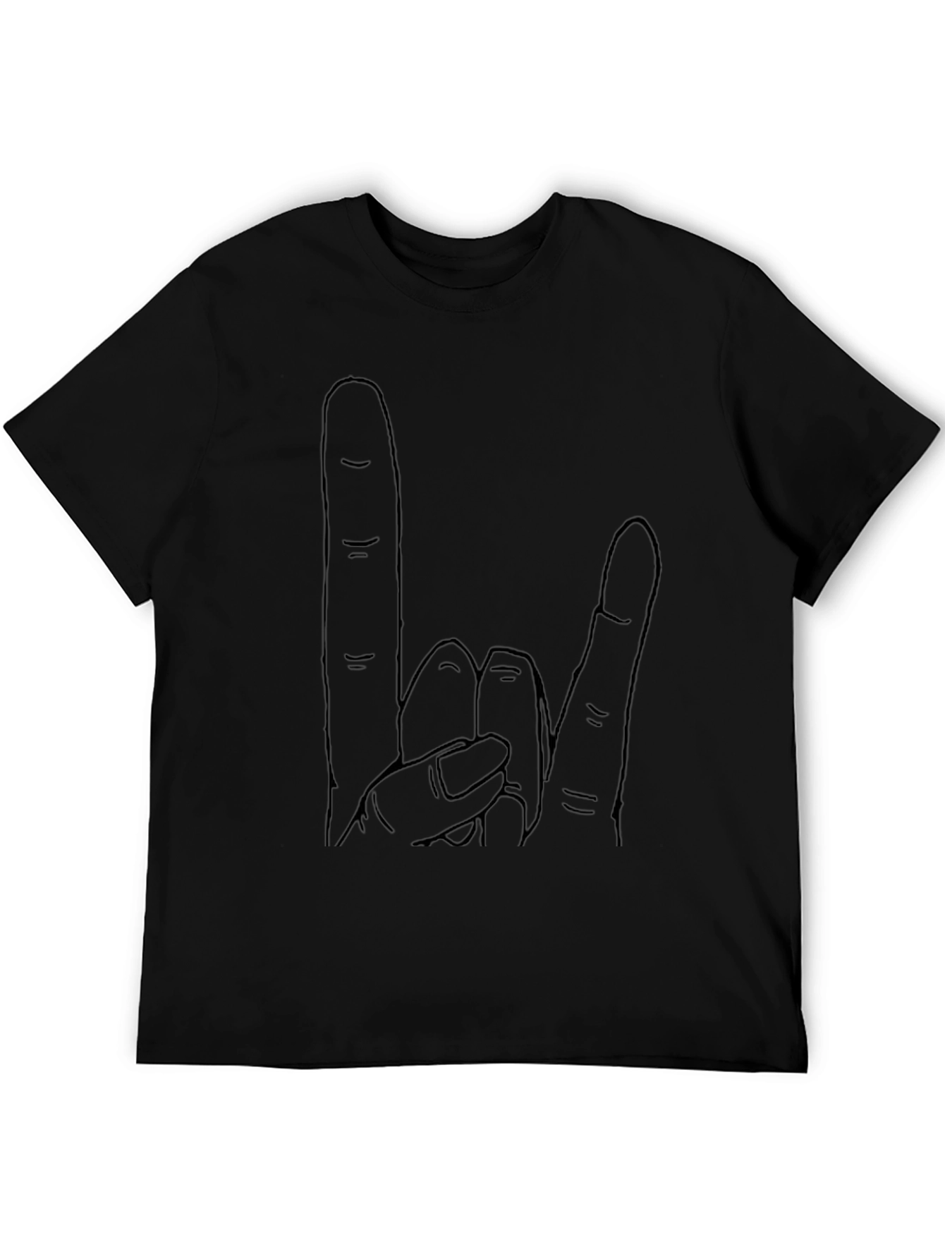 Rock On Hand Gesture Graphic T-Shirt