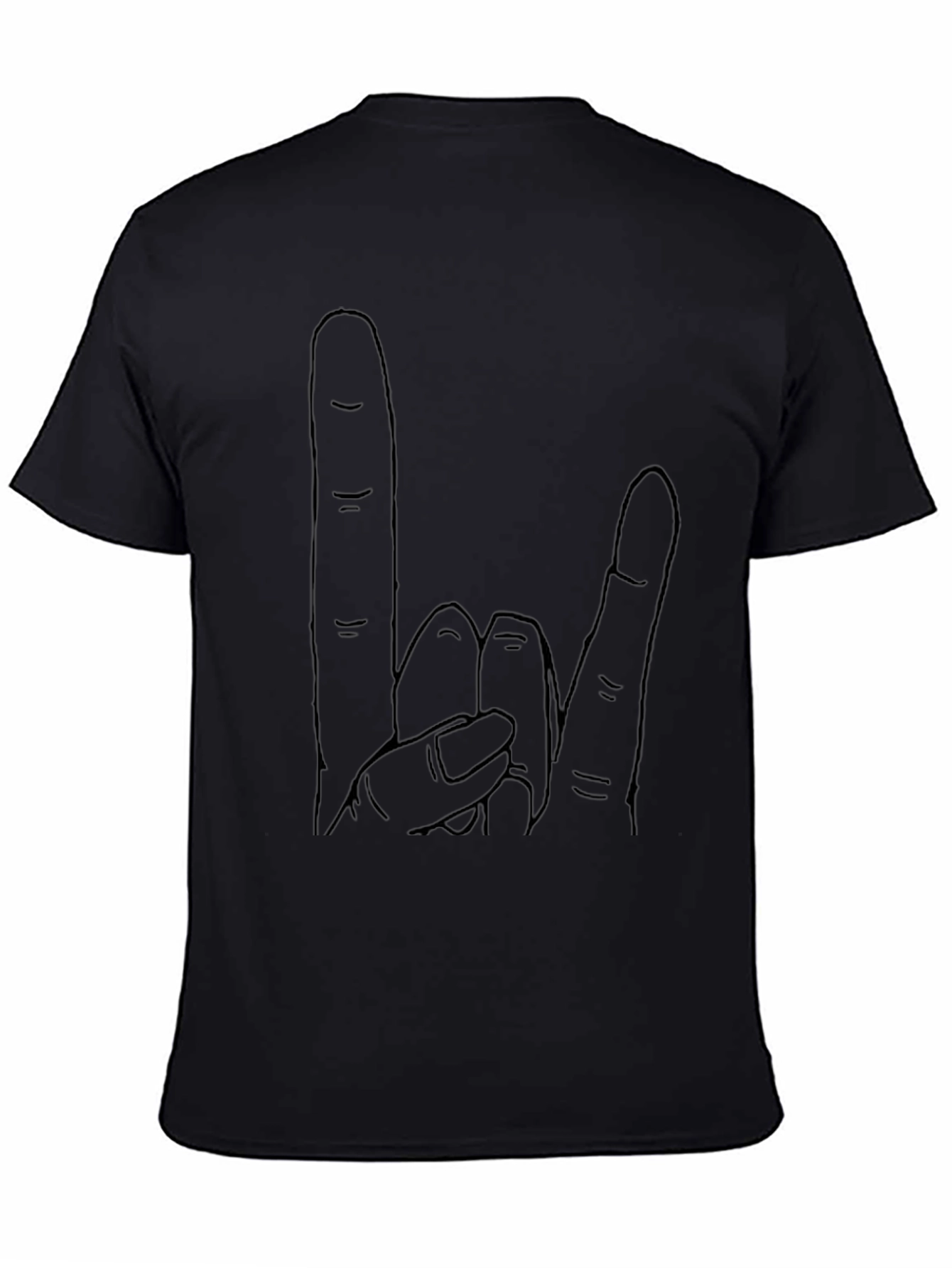 Rock On Hand Gesture Graphic T-Shirt