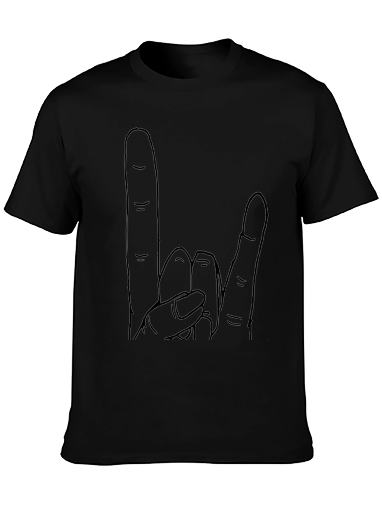 Rock On Hand Gesture Graphic T-Shirt