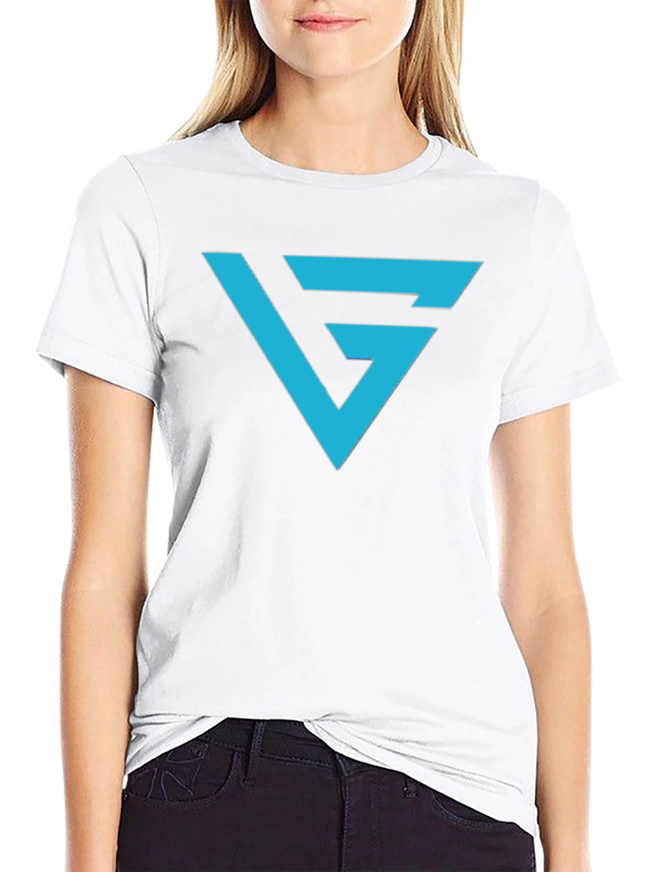 Black T-Shirt with Blue G Logo Graphic