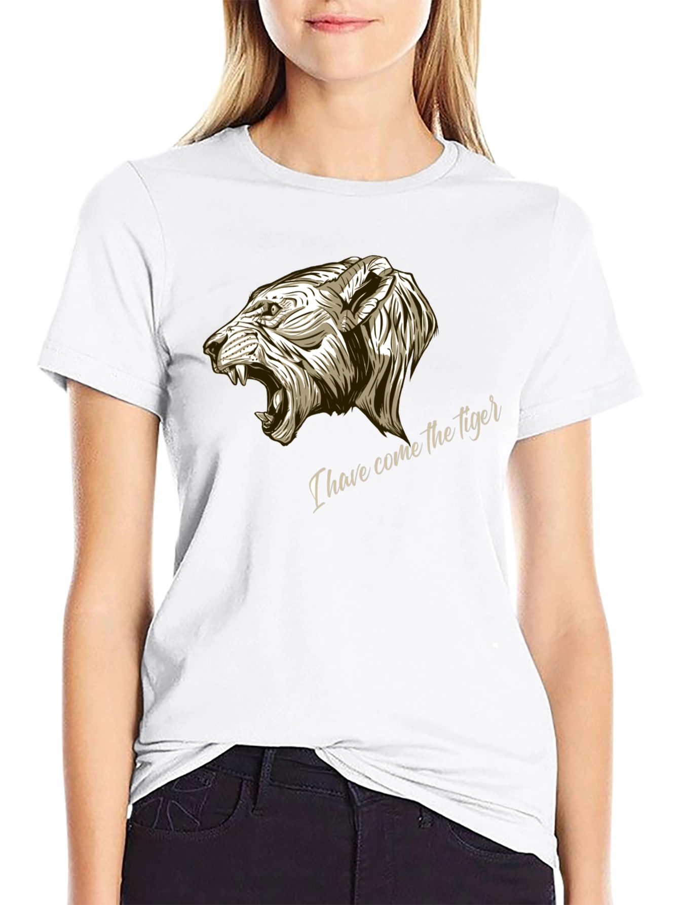Tiger Graphic Tee - Black Cotton