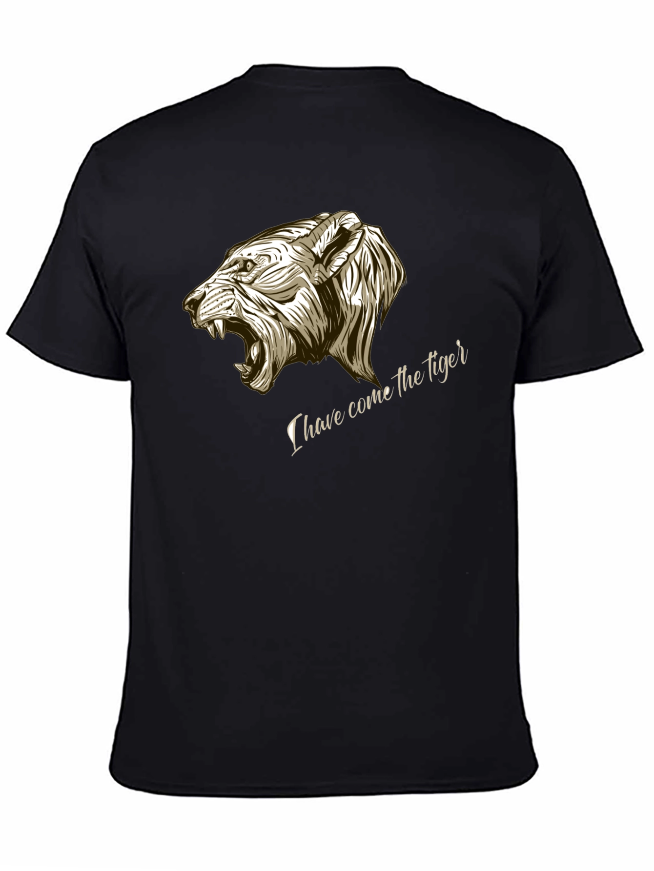 Tiger Graphic Tee - Black Cotton