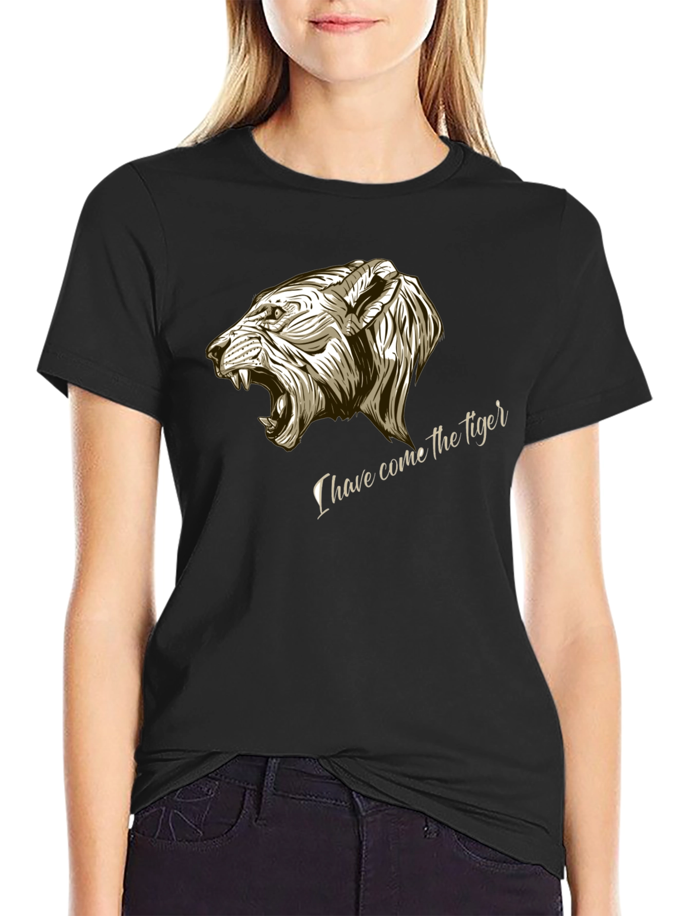 Tiger Graphic Tee - Black Cotton