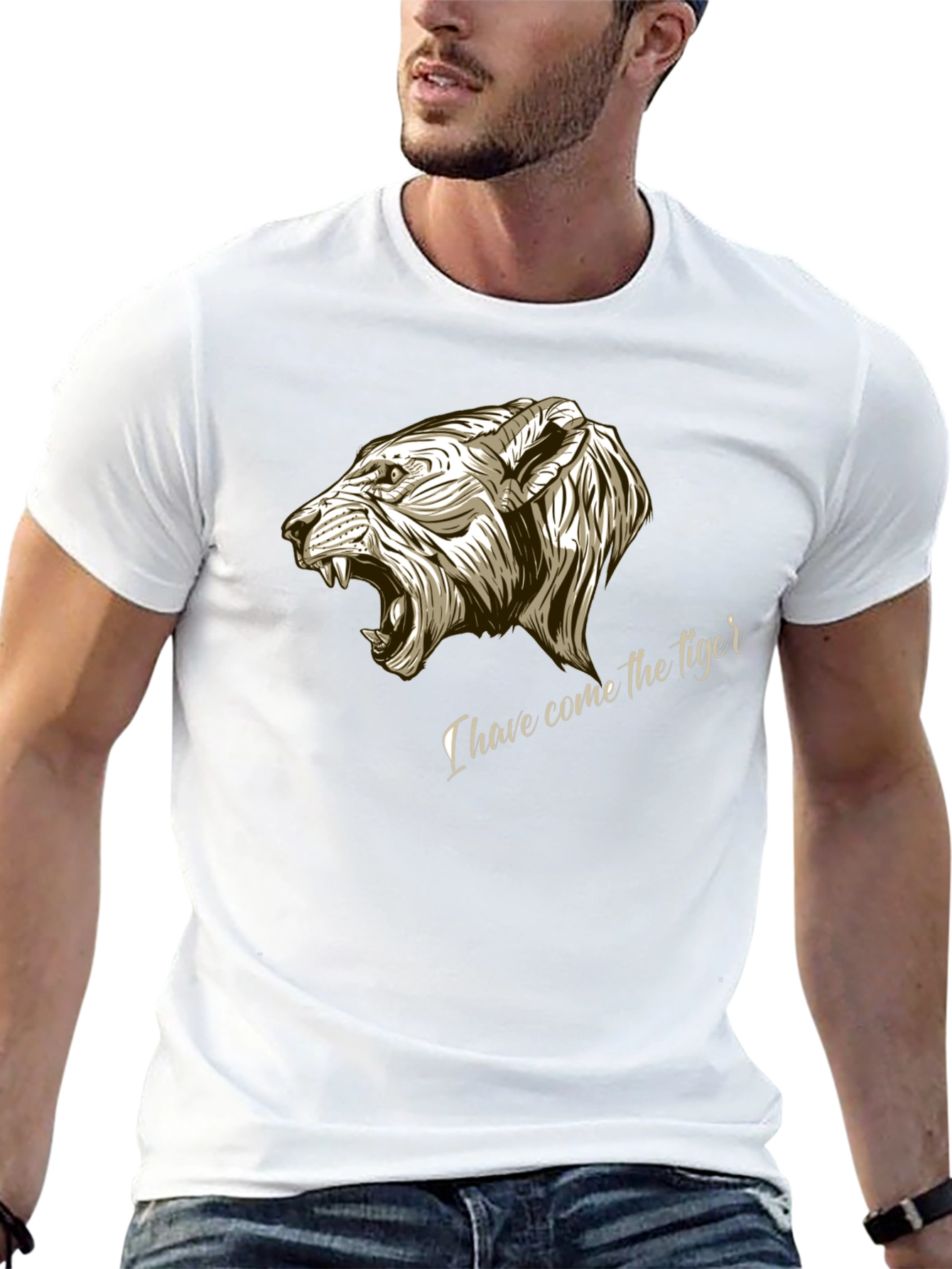 Tiger Graphic Tee - Black Cotton
