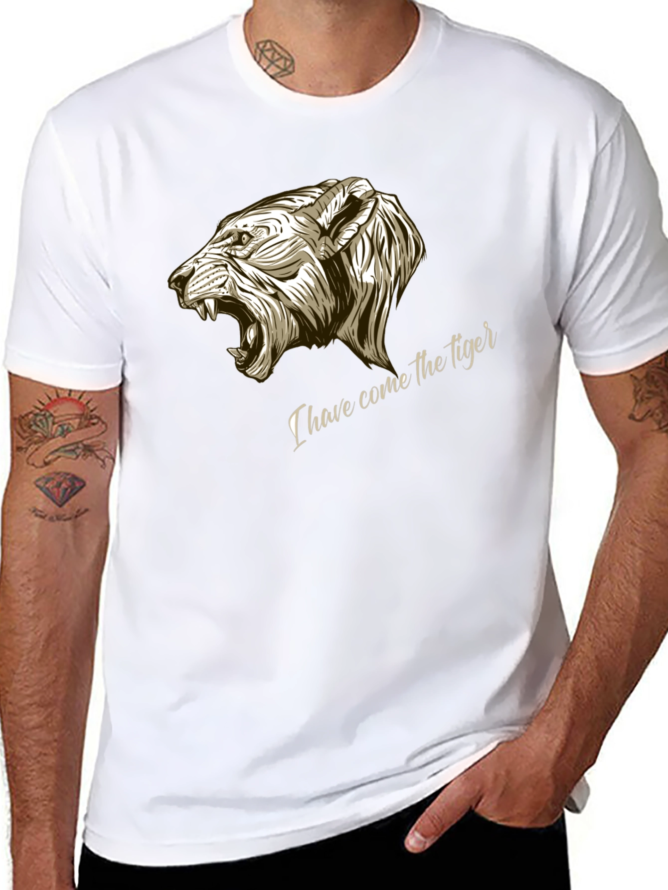 Tiger Graphic Tee - Black Cotton