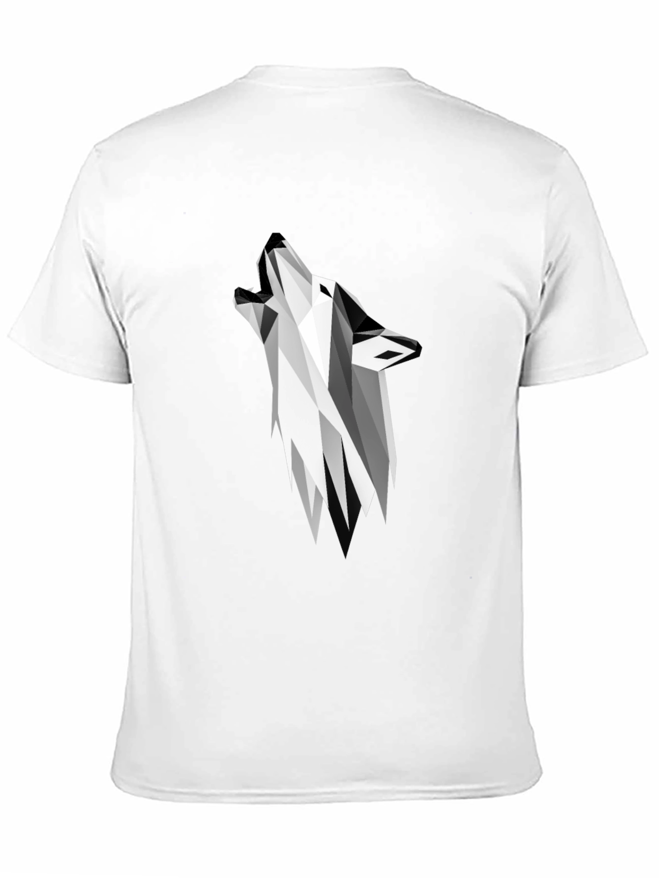 Geometric Wolf Graphic Tee - Modern Black T-Shirt