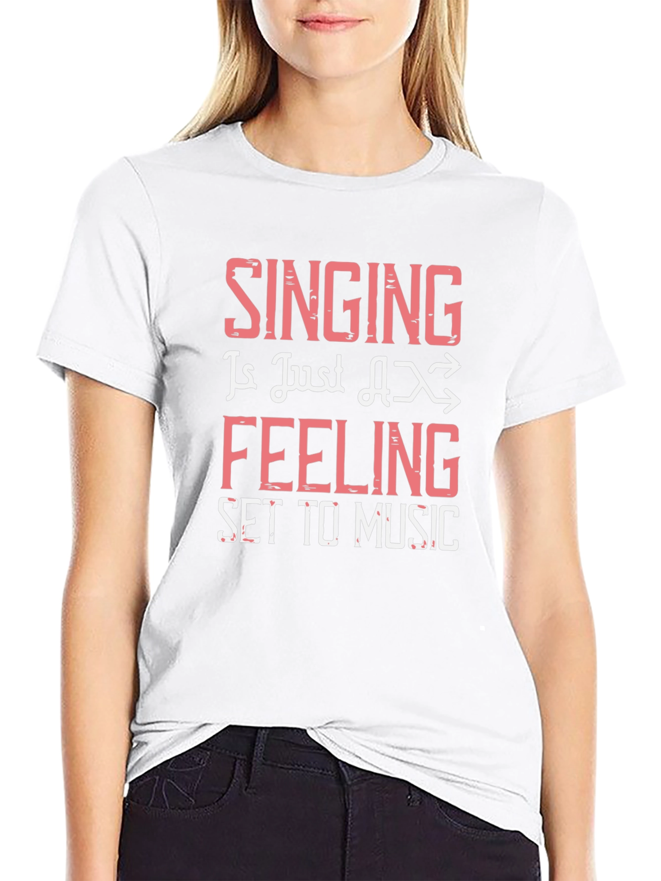 Singing is Feeling Set to Music Black Graphic Tee