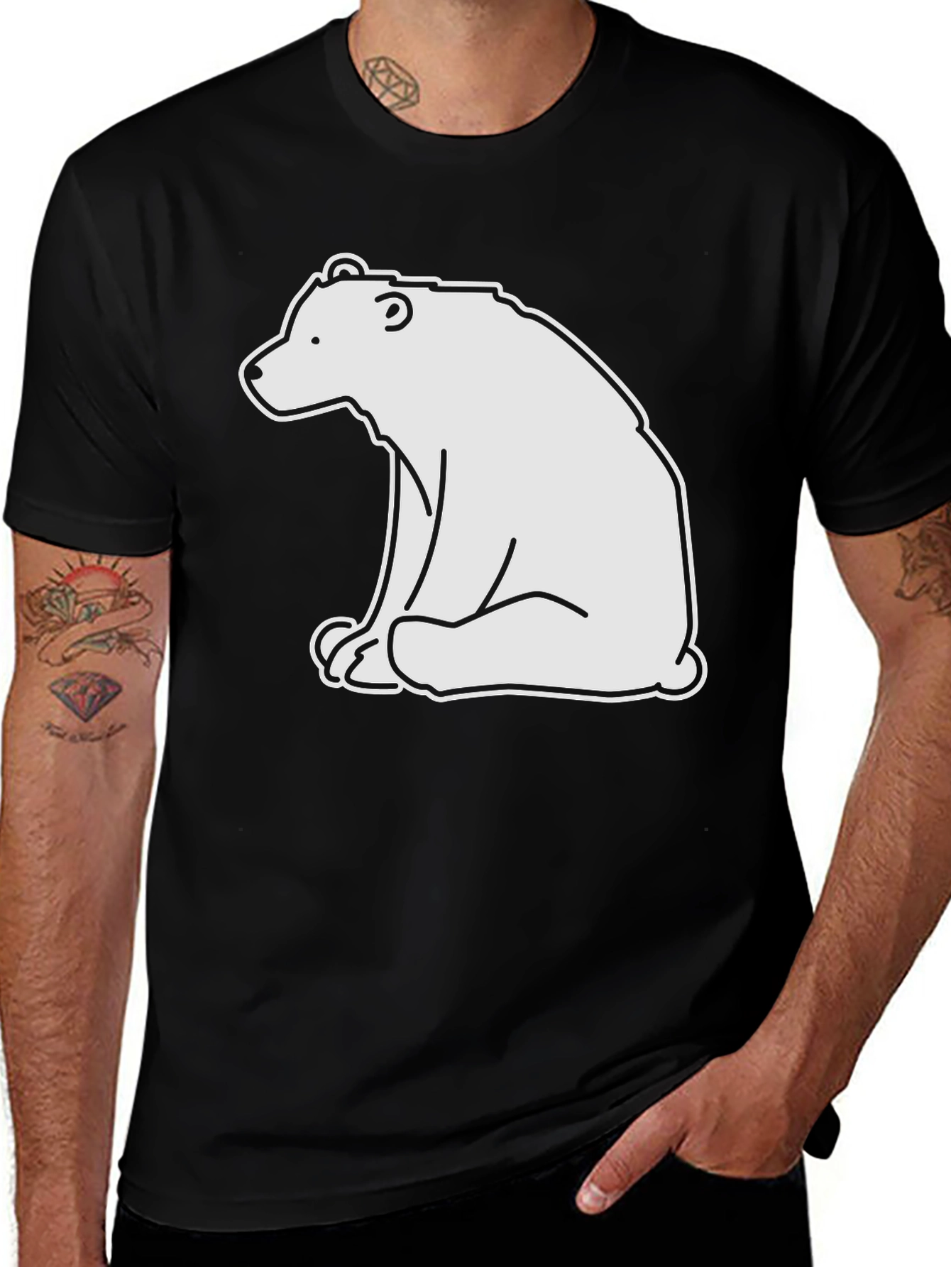 Bear Graphic Black T-Shirt - Casual Comfort