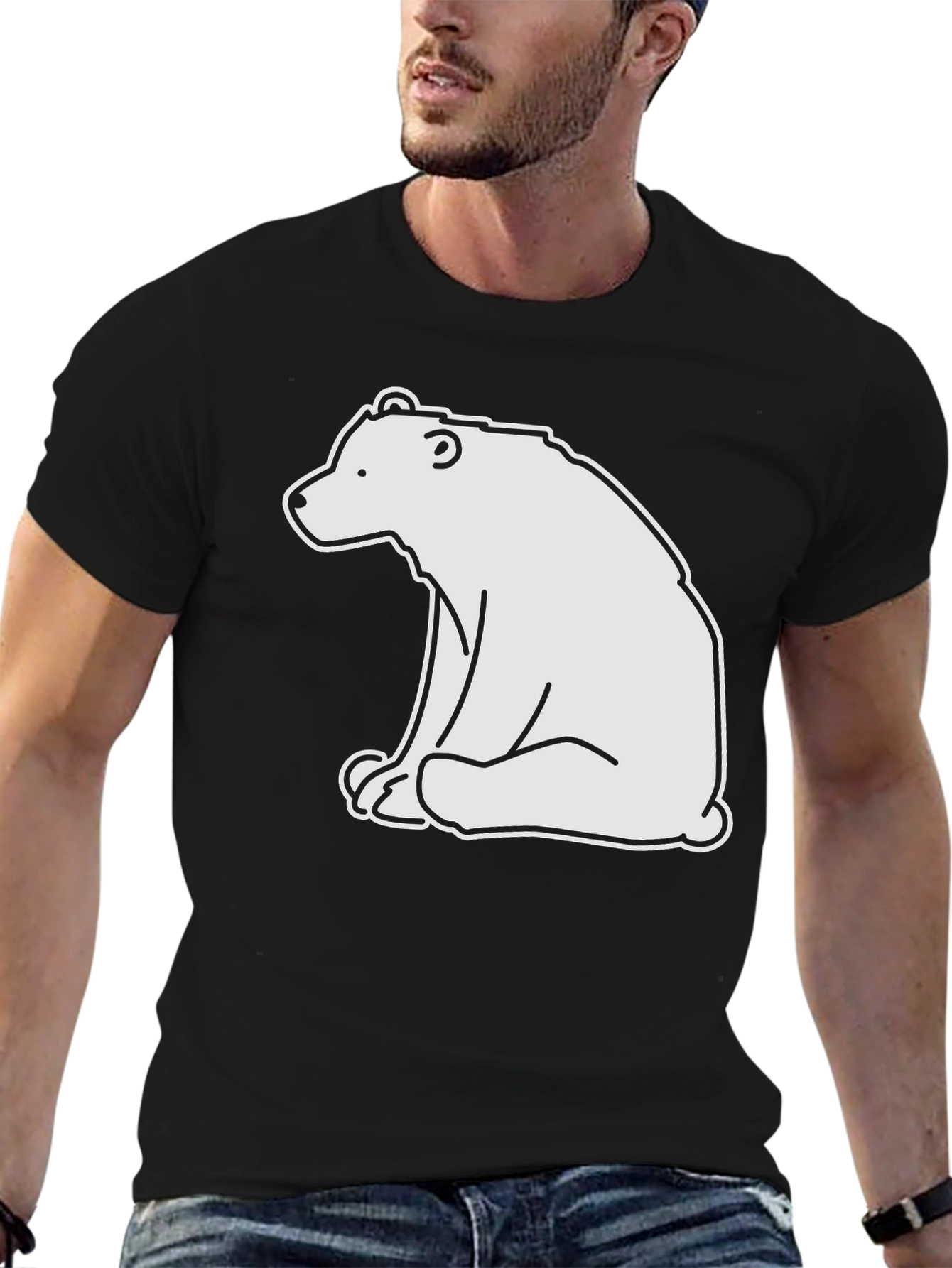 Bear Graphic Black T-Shirt - Casual Comfort