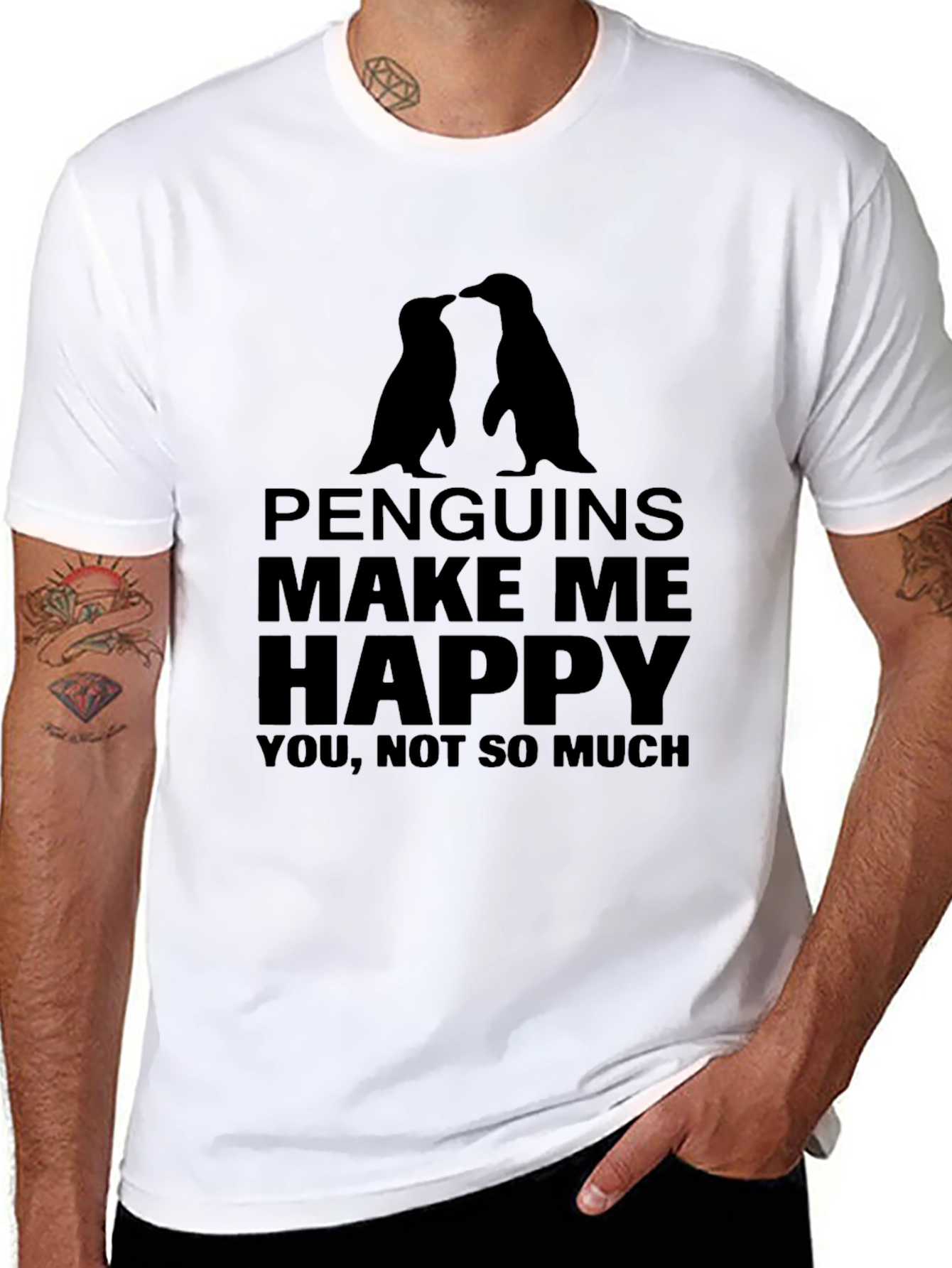 Penguins Make Me Happy Graphic T-Shirt