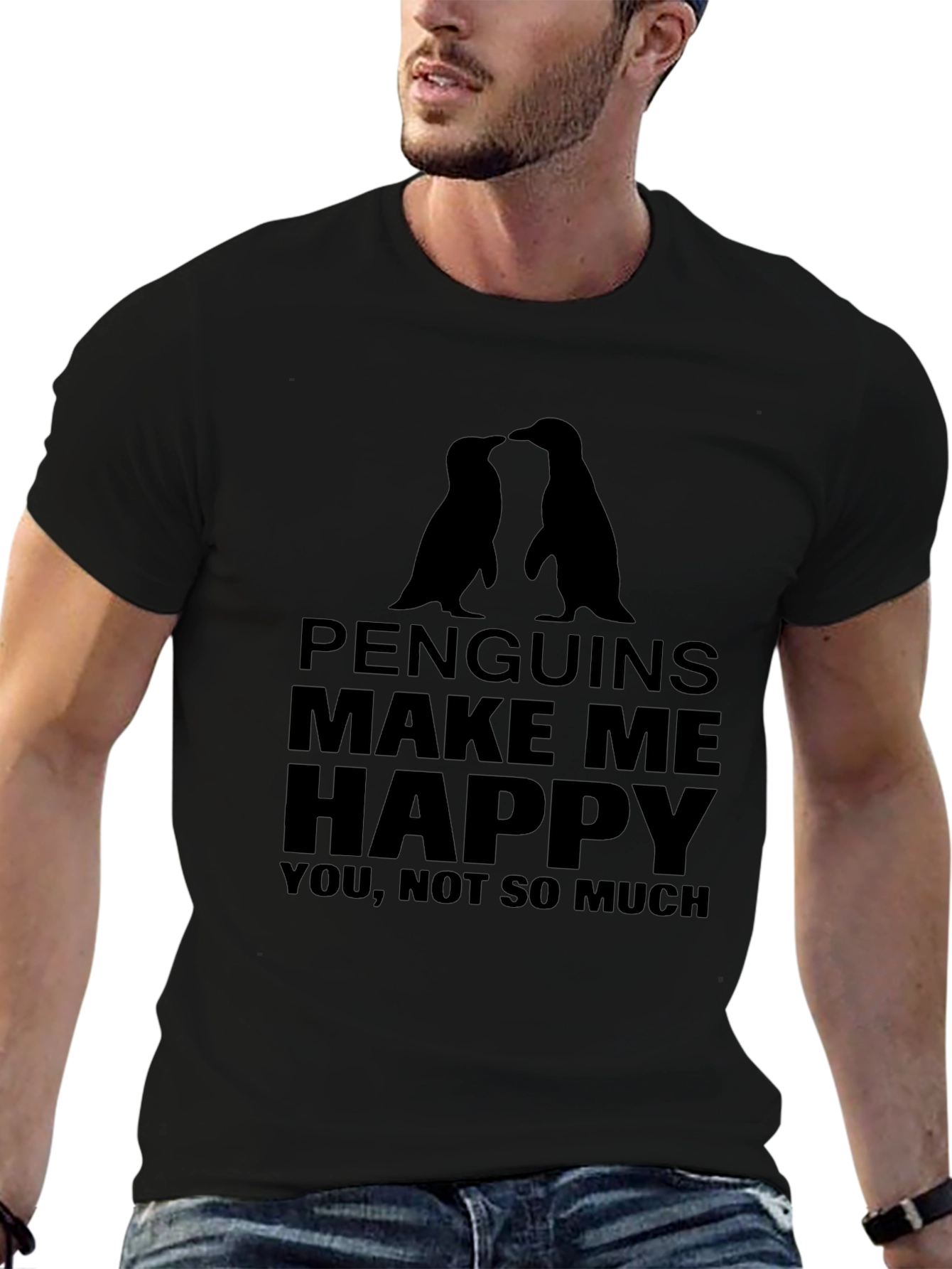 Penguins Make Me Happy Graphic T-Shirt