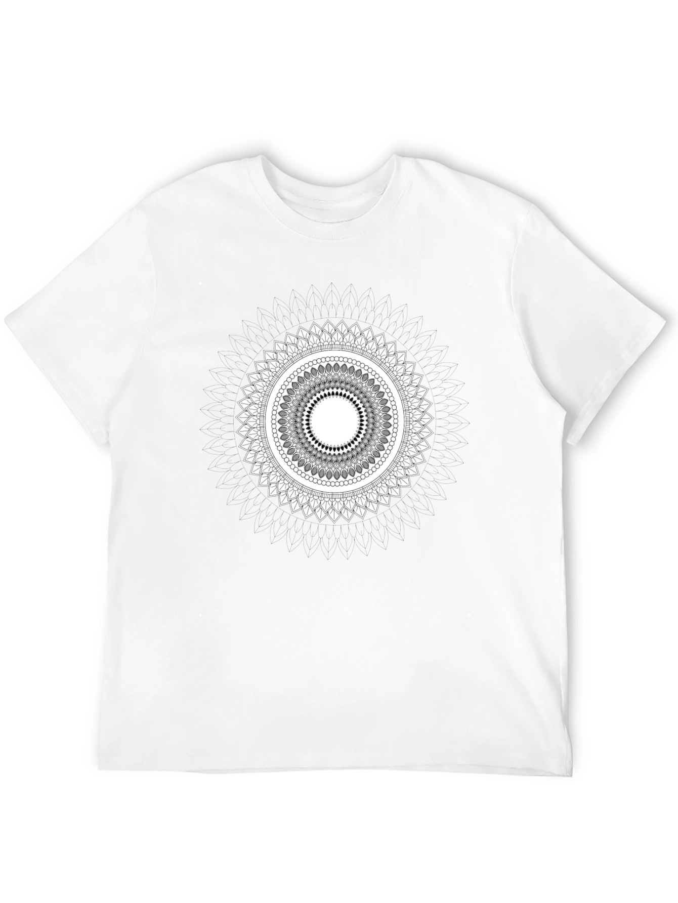Mandala Graphic Print Black T-Shirt for Men