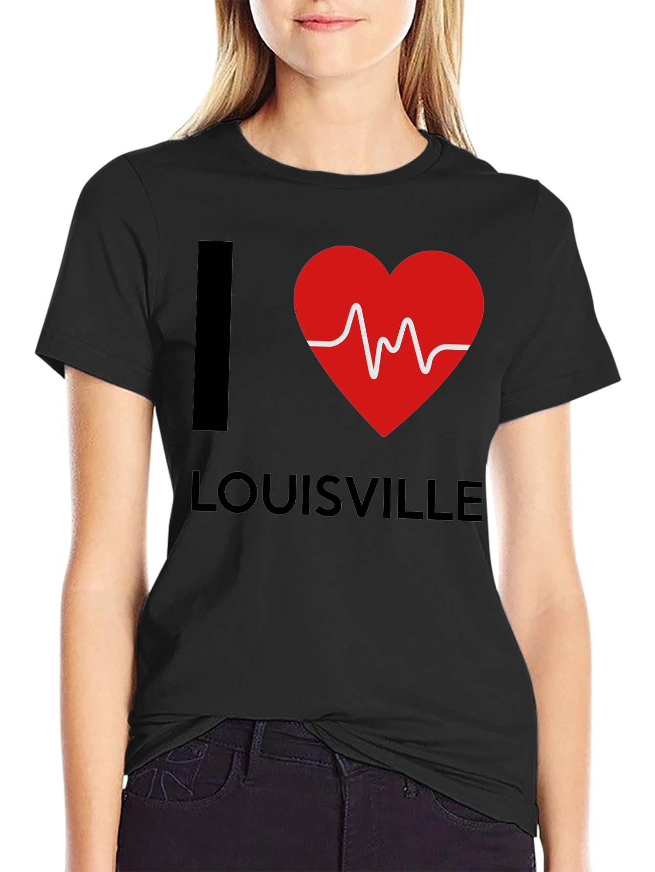 I Heart Louisville Black Graphic T-Shirt