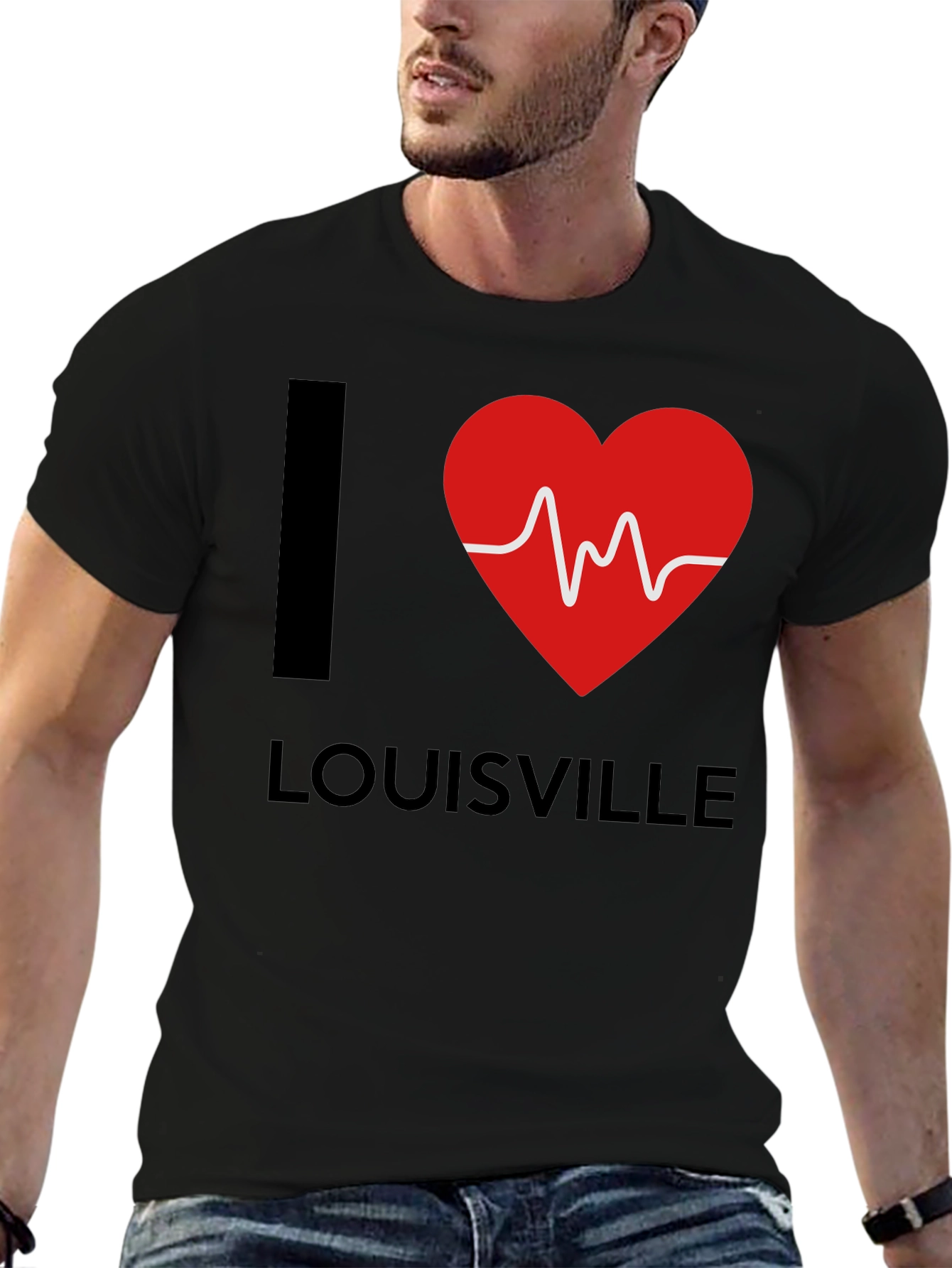 I Heart Louisville Black Graphic T-Shirt