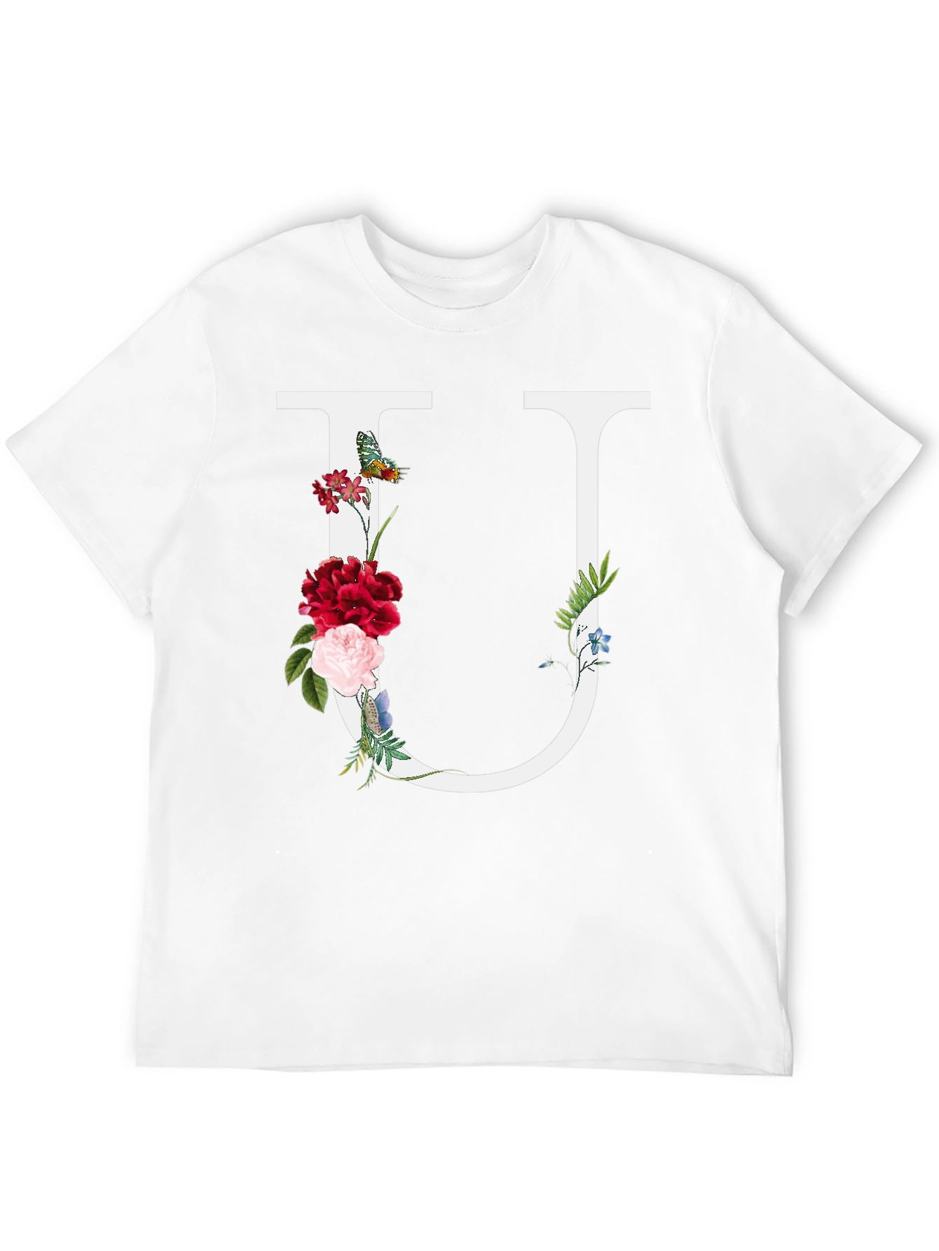 Floral Letter U Graphic Tee