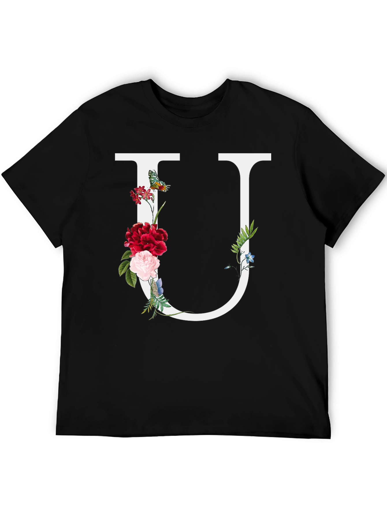 Floral Letter U Graphic Tee