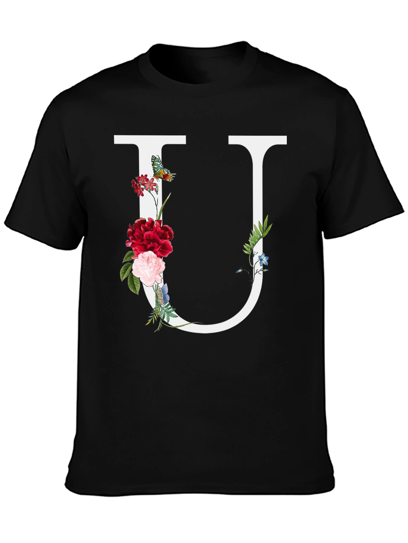Floral Letter U Graphic Tee