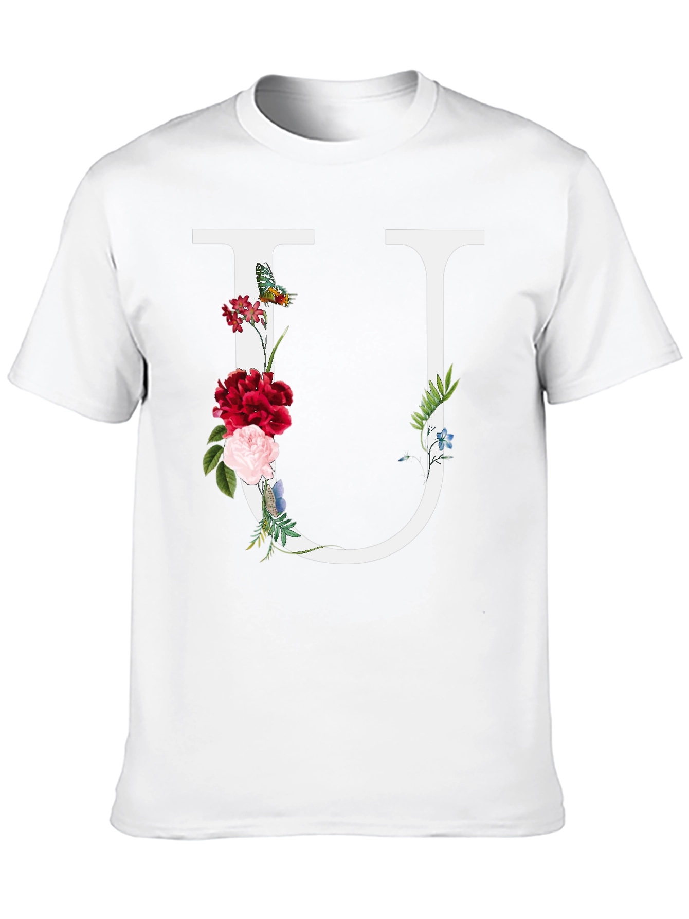 Floral Letter U Graphic Tee