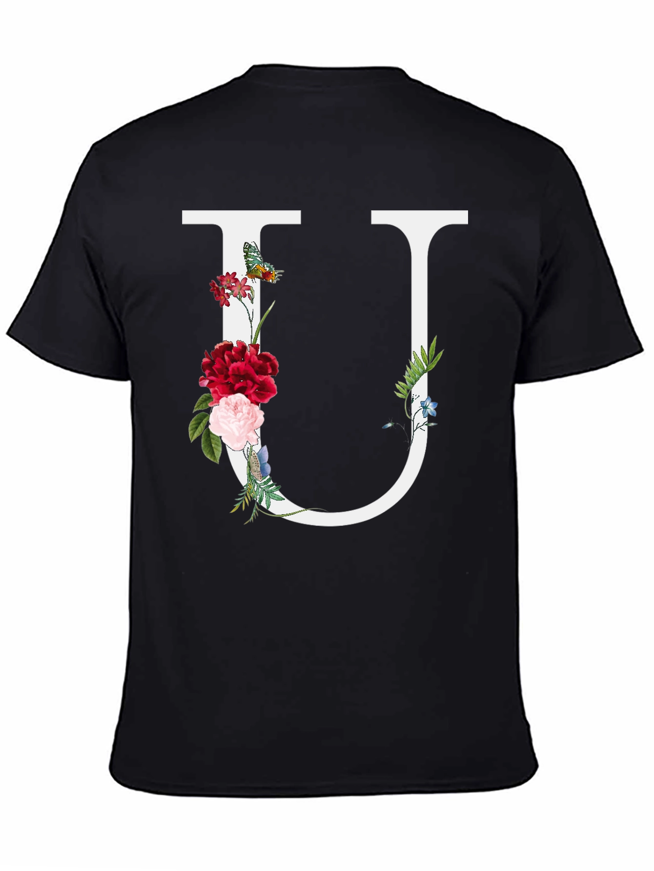 Floral Letter U Graphic Tee