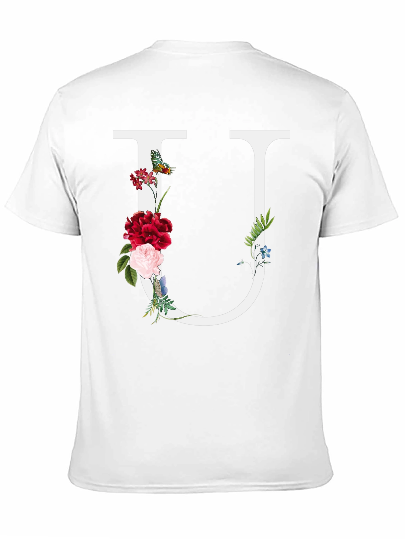Floral Letter U Graphic Tee
