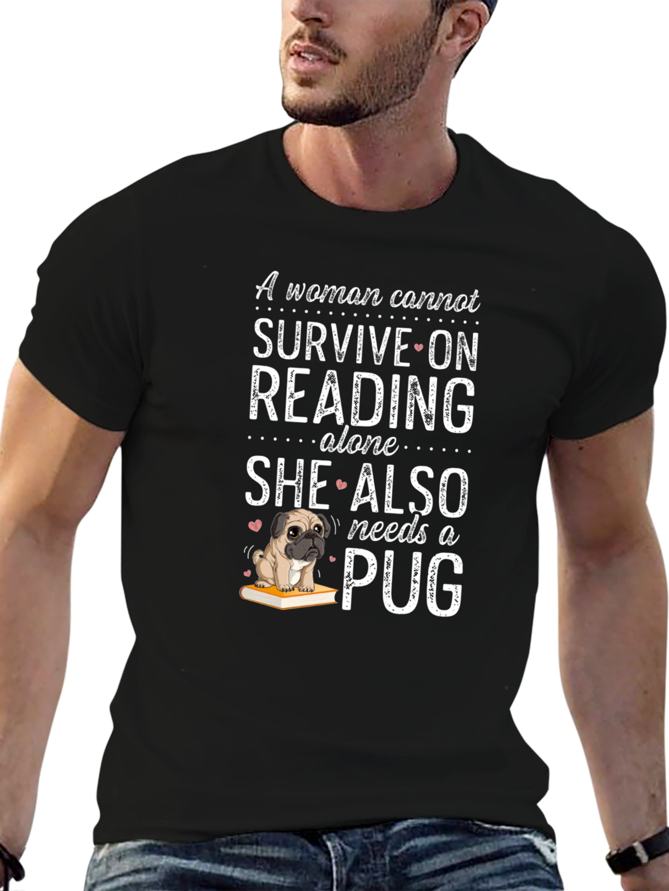 Reading & Pug Lover Tee - Womans Necessity