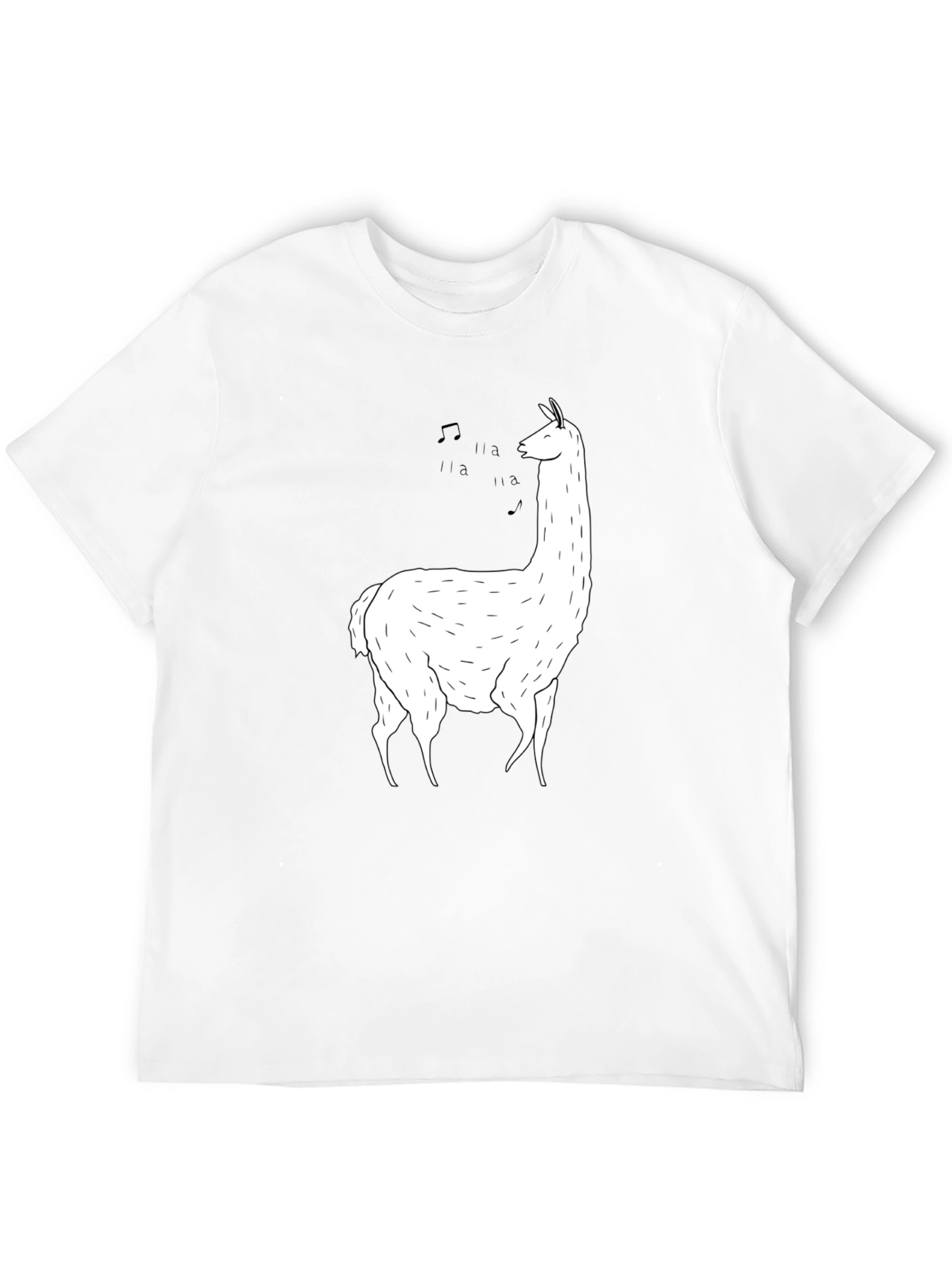 Singing Llama Graphic Tee - Soft Black Cotton