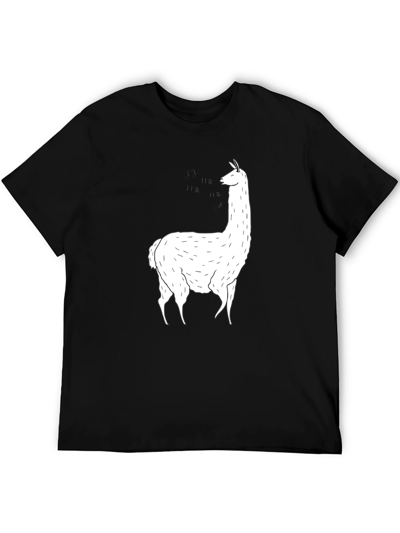 Singing Llama Graphic Tee - Soft Black Cotton