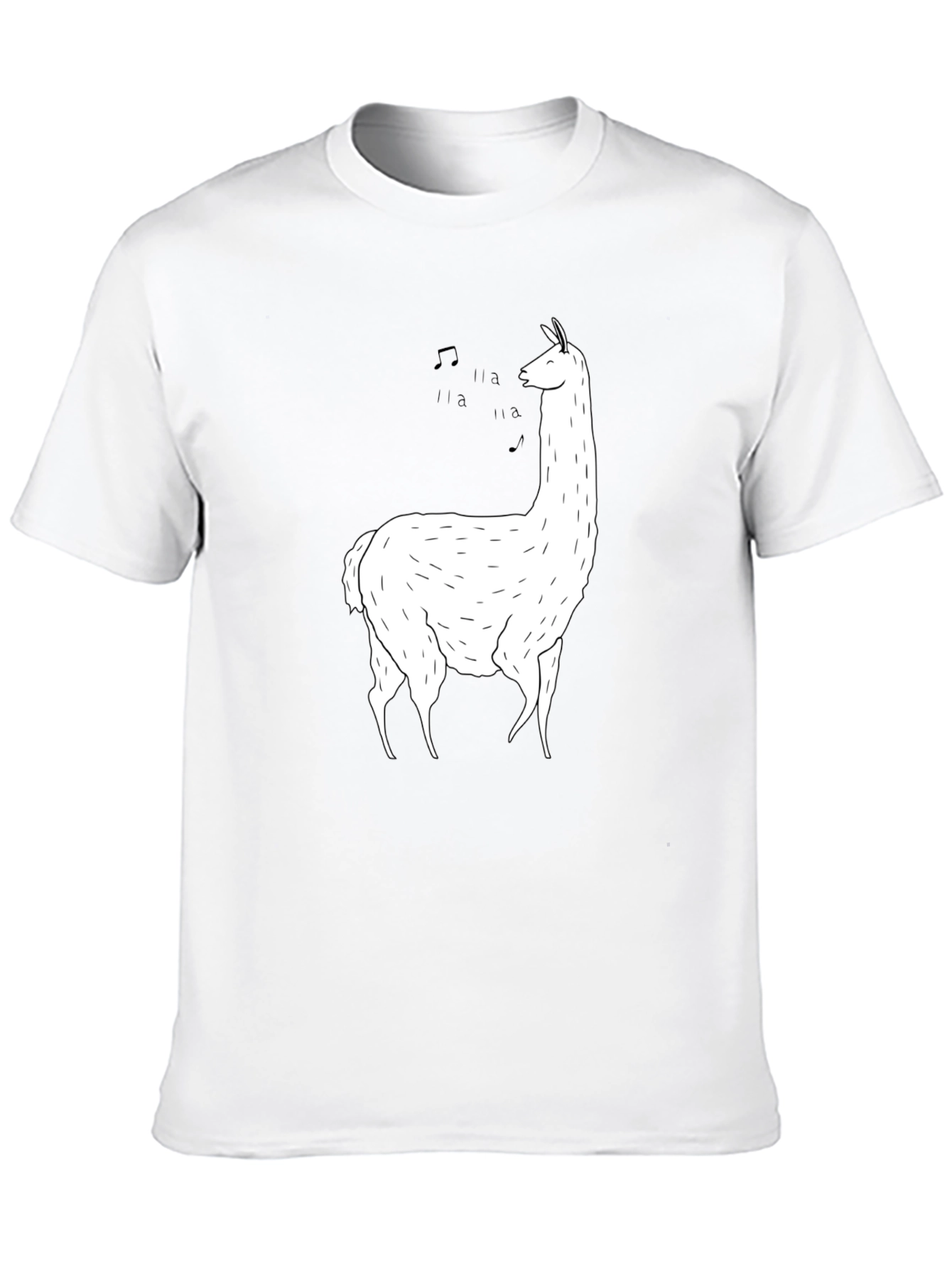 Singing Llama Graphic Tee - Soft Black Cotton