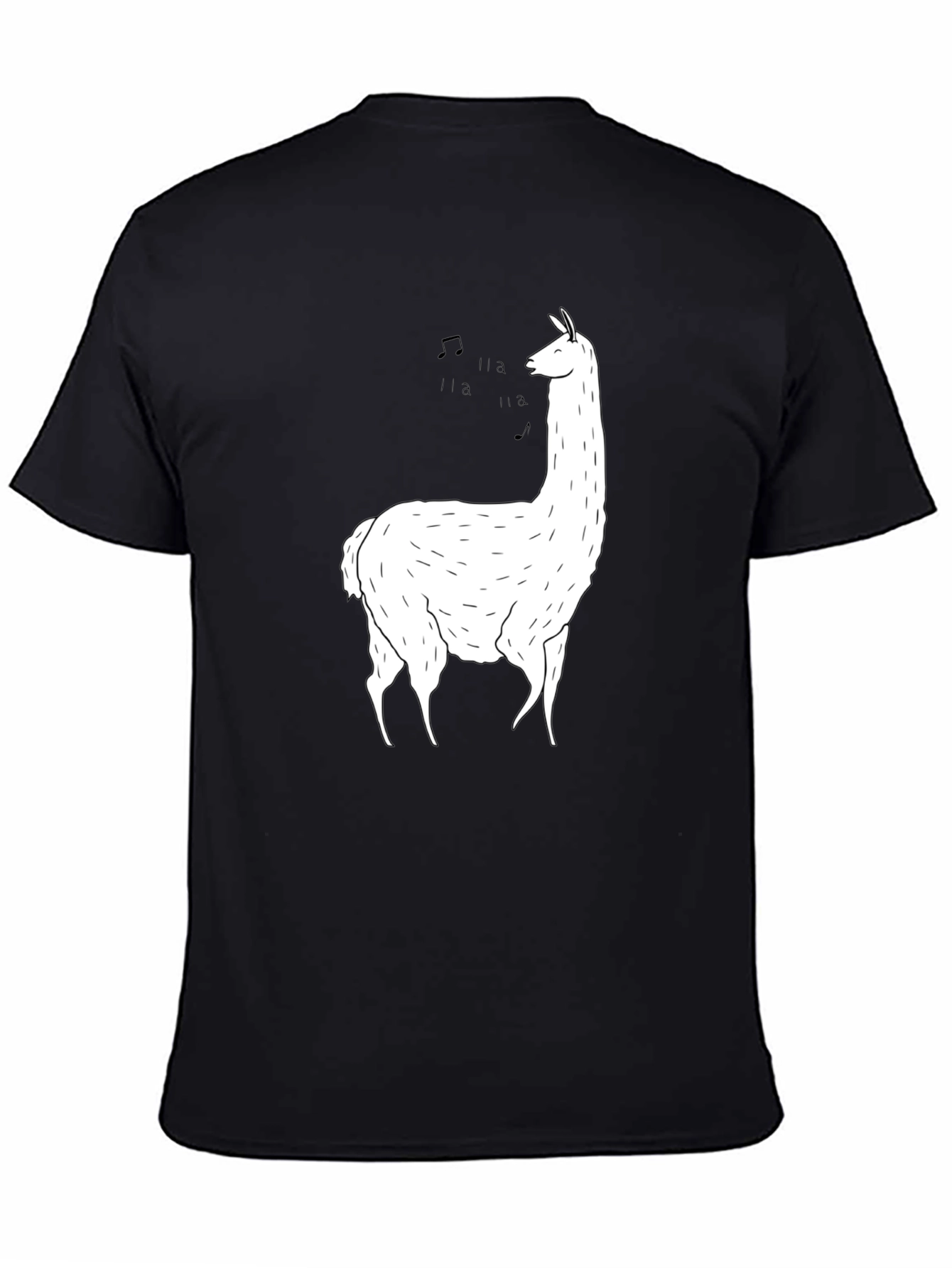 Singing Llama Graphic Tee - Soft Black Cotton