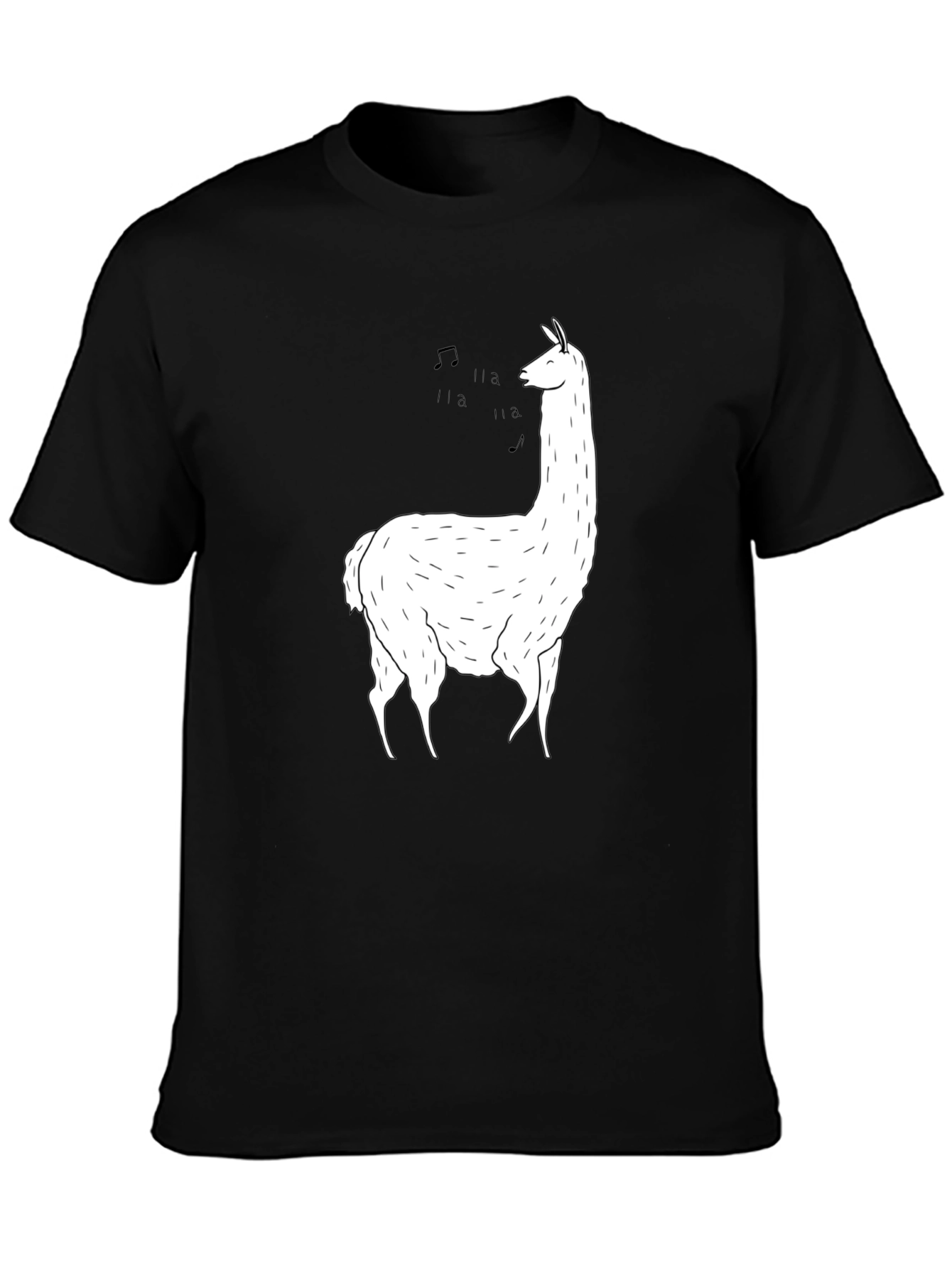 Singing Llama Graphic Tee - Soft Black Cotton