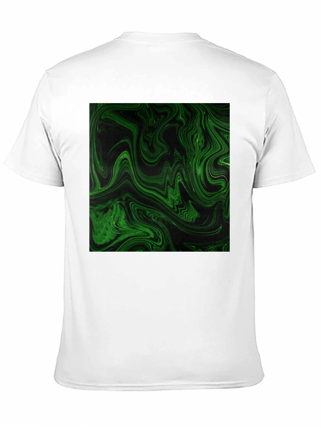 Green Swirl Graphic Black T-Shirt
