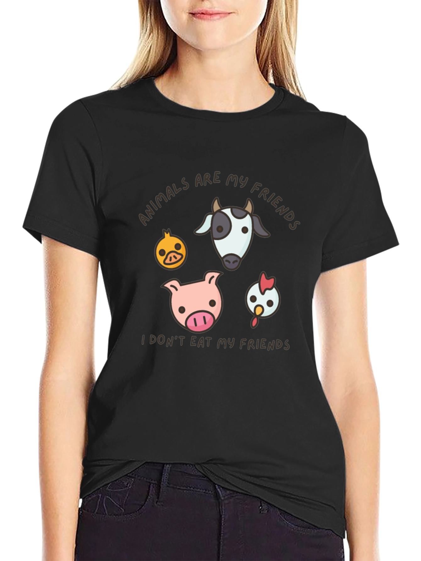 Vegan T-Shirt - Animals Are My Friends Tee