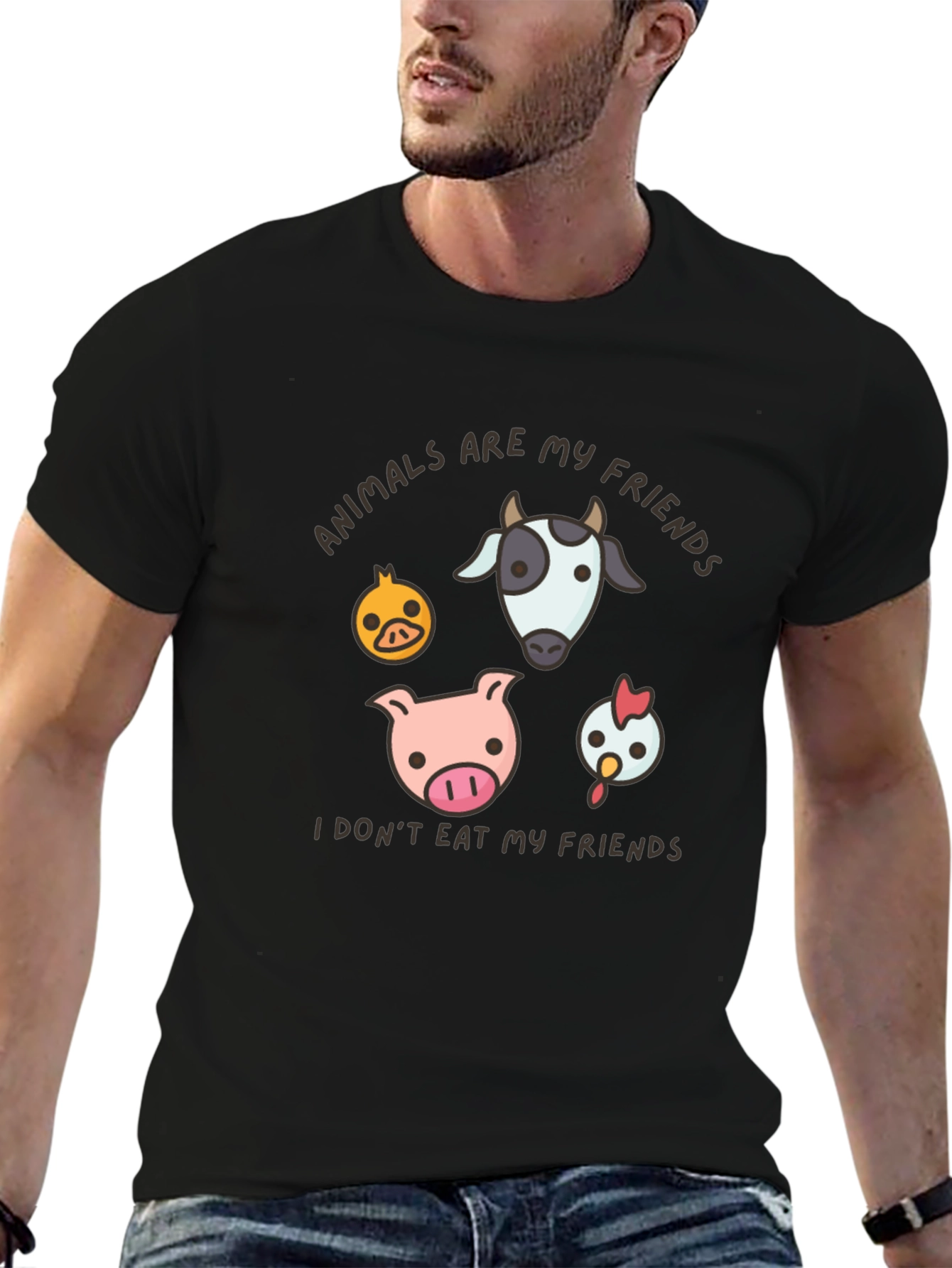Vegan T-Shirt - Animals Are My Friends Tee